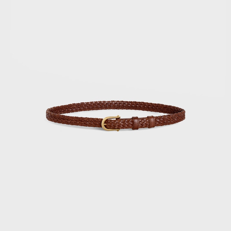 Tubular Braided Belt with rounded buckle in Calfskin | CELINE