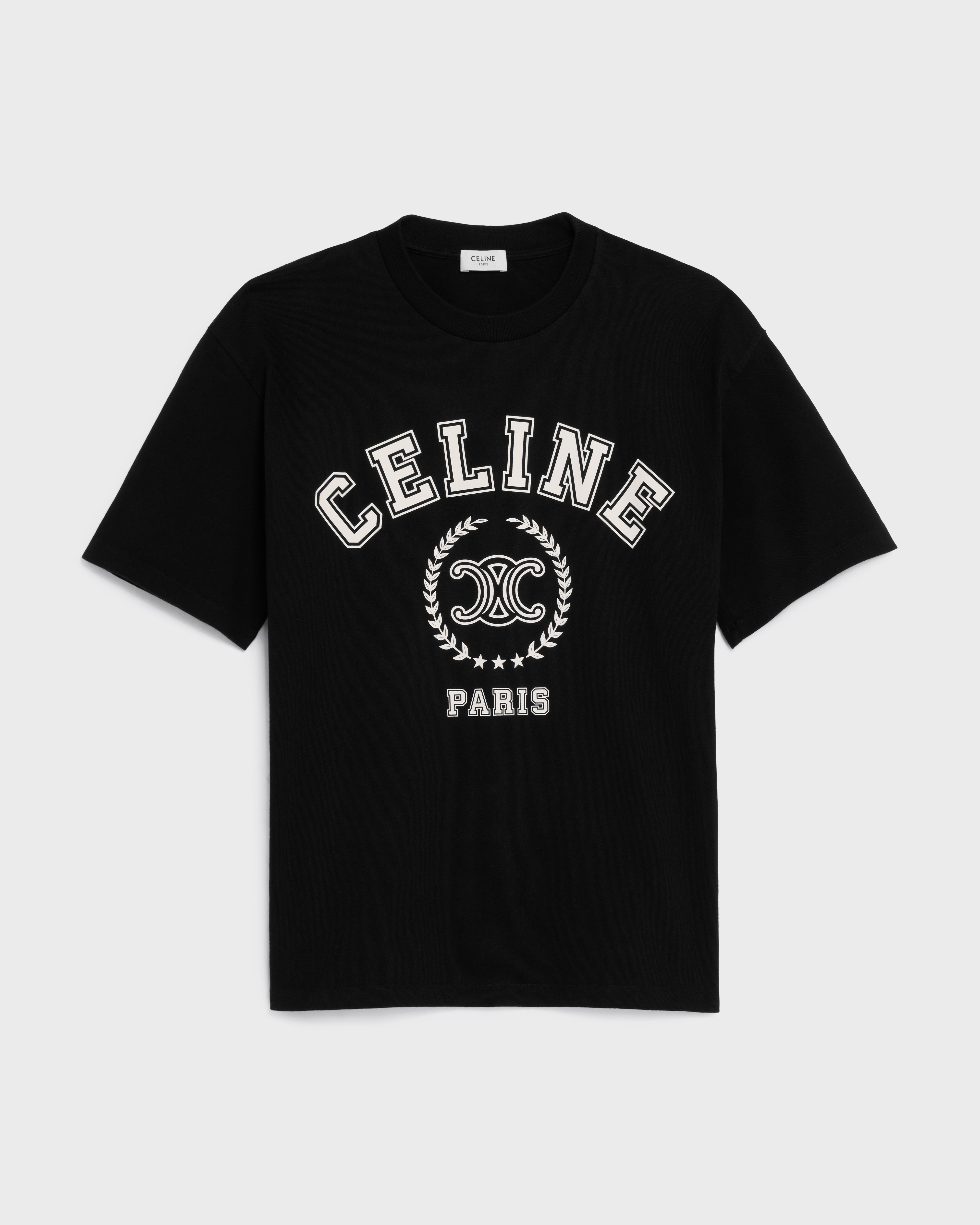 T-SHIRT IN COTTON JERSEY - BLACK / WHITE | CELINE