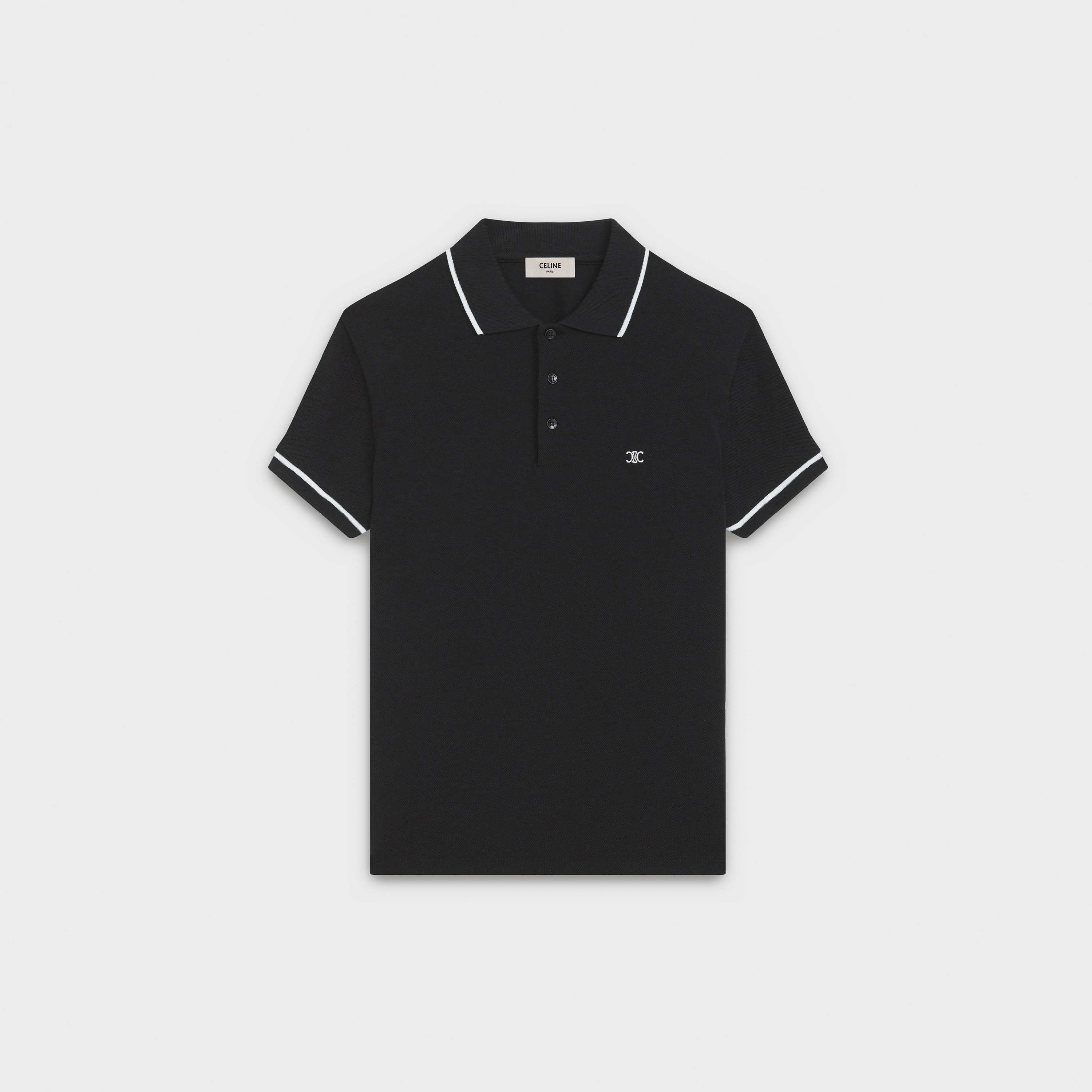 triomphe' polo in cotton piqué - null | CELINE