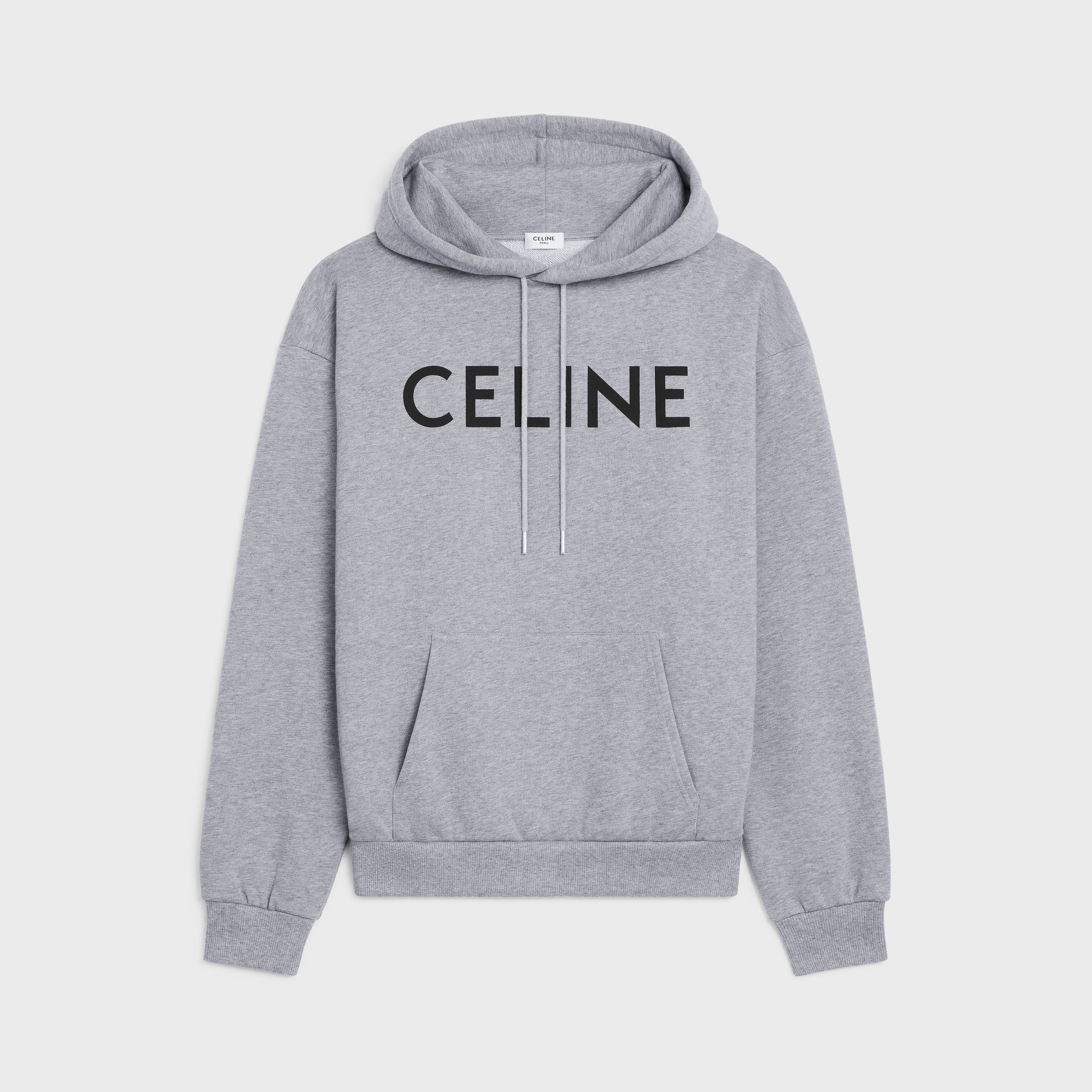 Høne Udvej bølge CELINE HOODIE IN COTTON FLEECE - GREY/ BLACK | CELINE