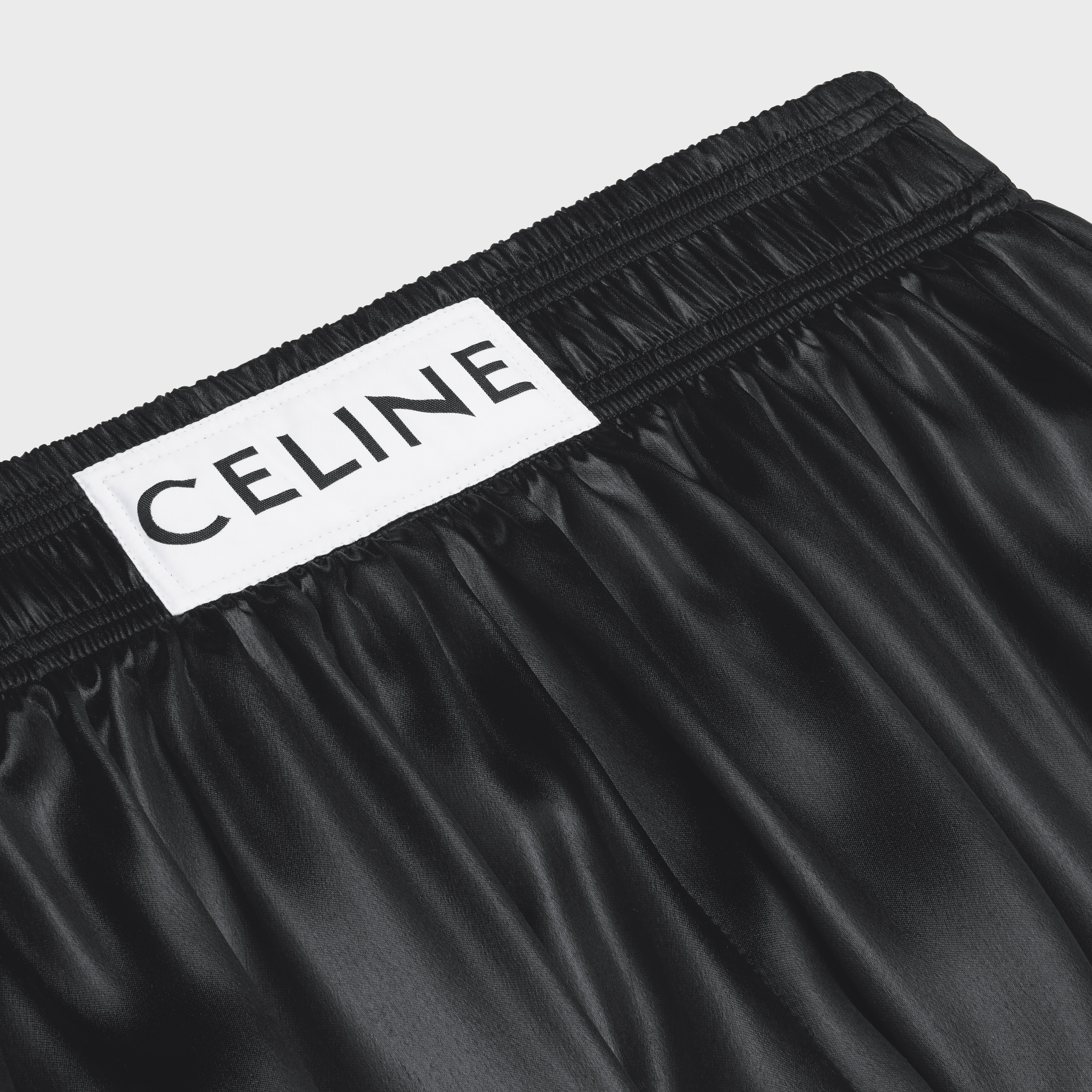 SATIN BOXING SHORTS - Black | CELINE