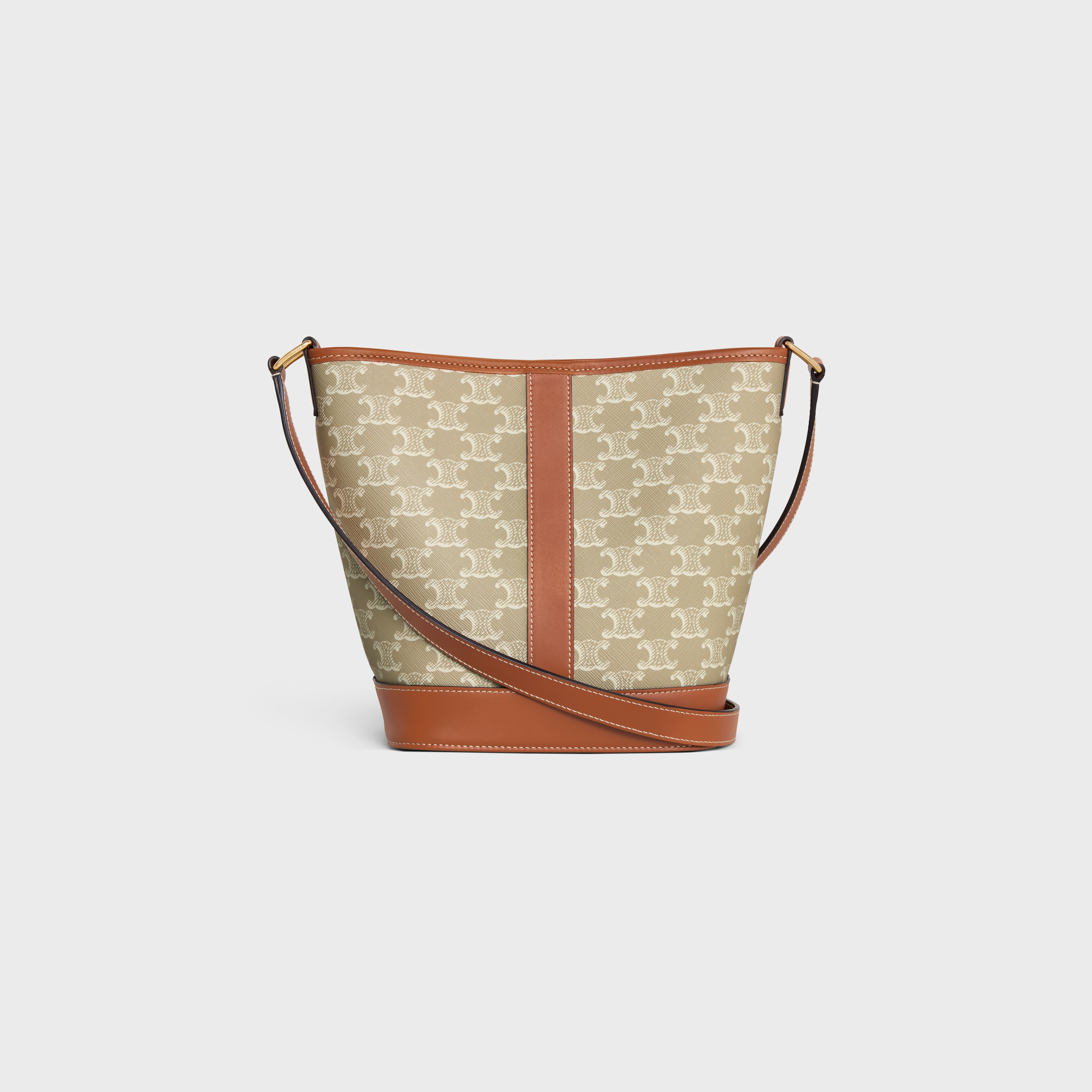 Celine Small Triomphe Canvas Bucket Bag - Brown Bucket Bags