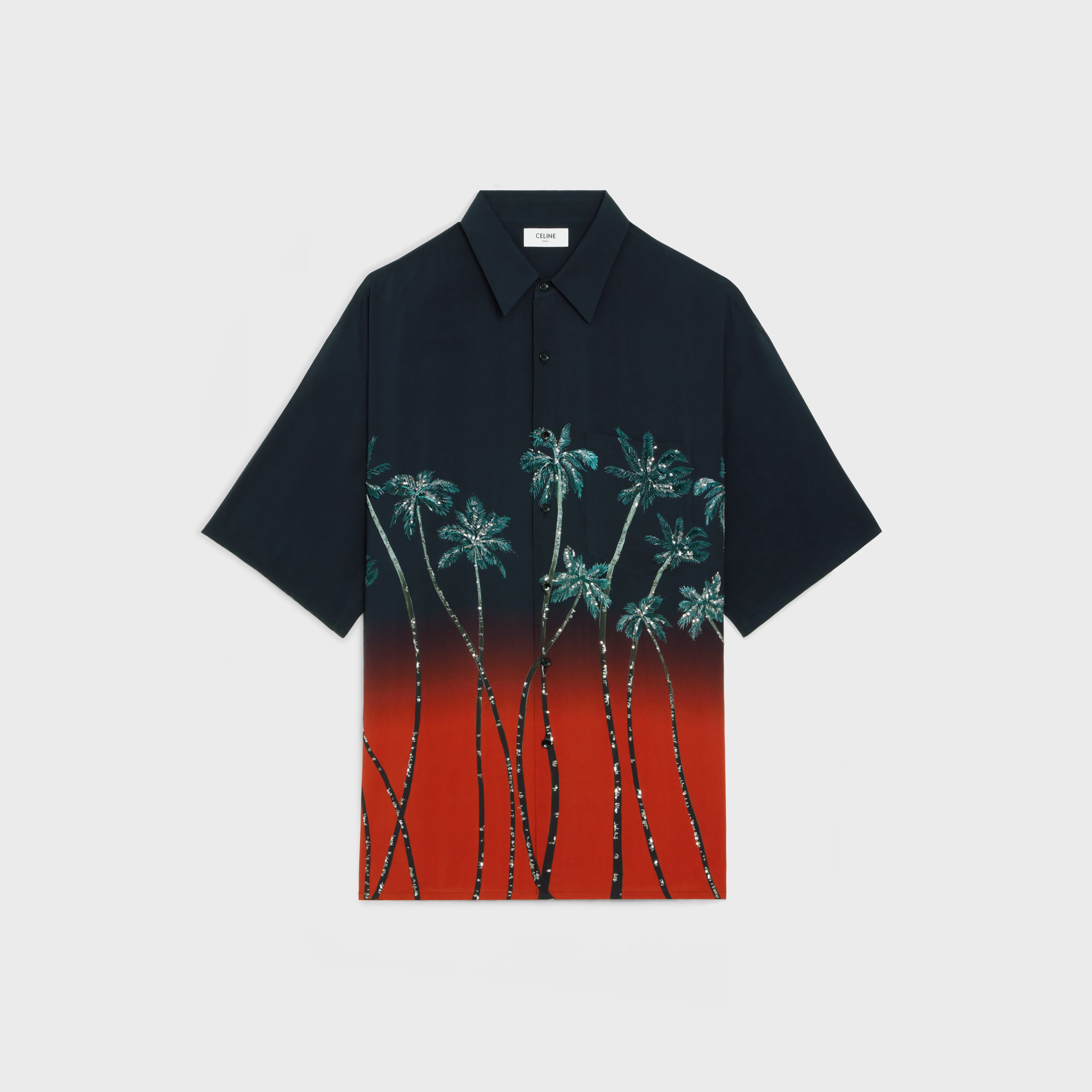 OVERSIZED EMBROIDERED SHIRT IN PRINTED 