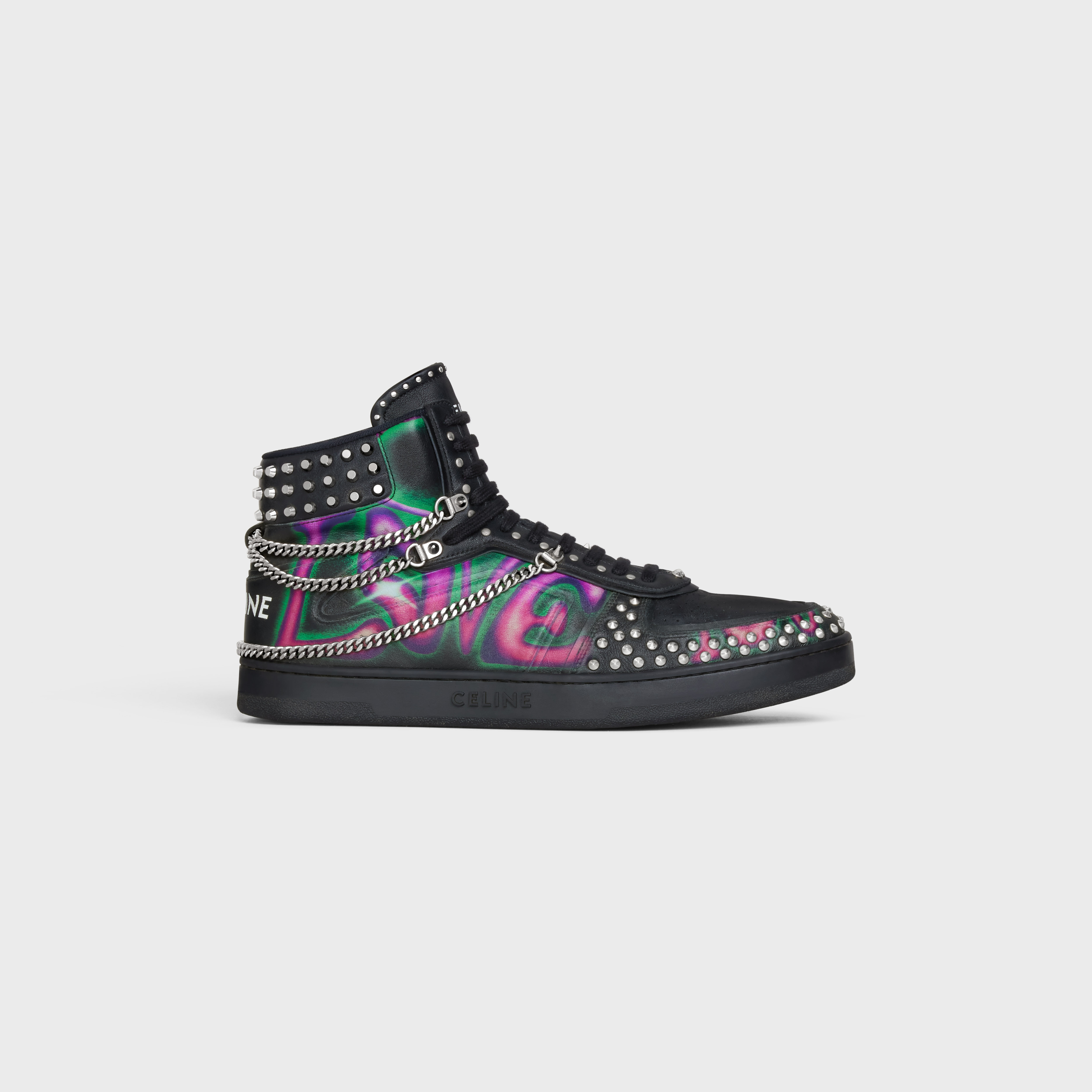 CT01 "Z" TRAINER HIGH TOP SNEAKER WITH CHAINS AND STUDS CT01 "Z" TRAINER HIGH TOP SNEAKER WITH CHAINS AND STUDS