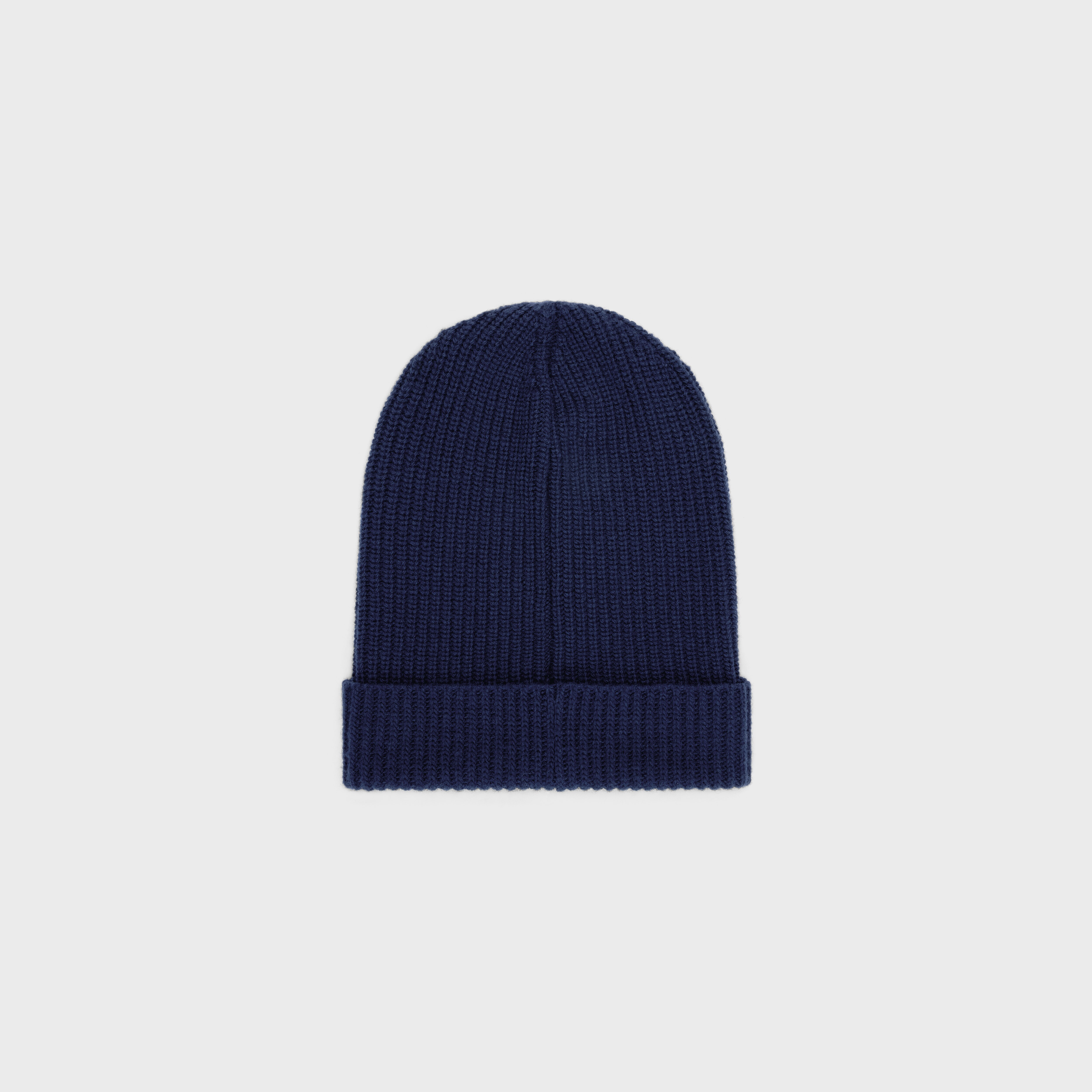 CELINE HOMME Logo-Appliquéd Ribbed Wool Beanie for Men