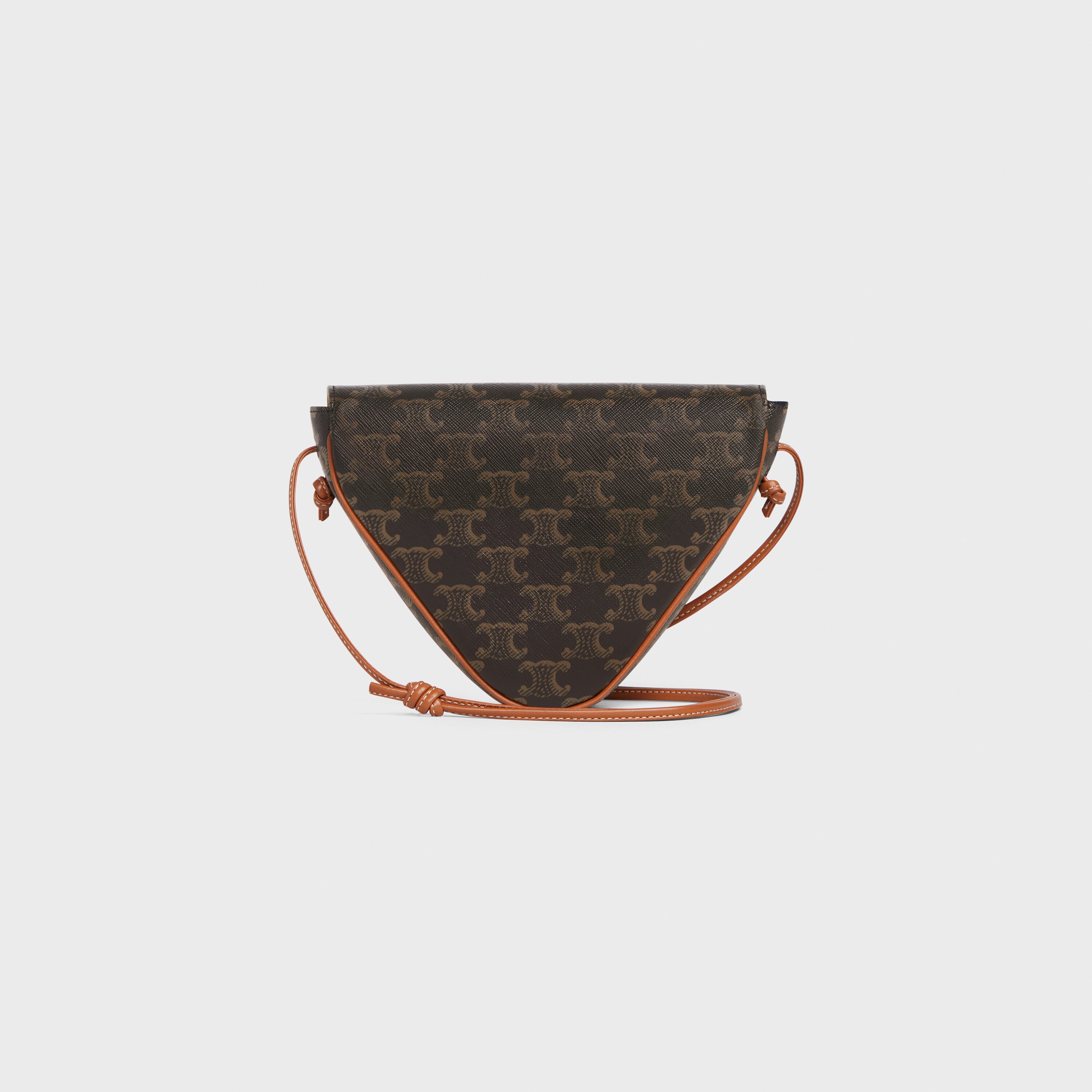 TRIANGLE BAG IN TRIOMPHE CANVAS WITH CELINE PRINT - TAN