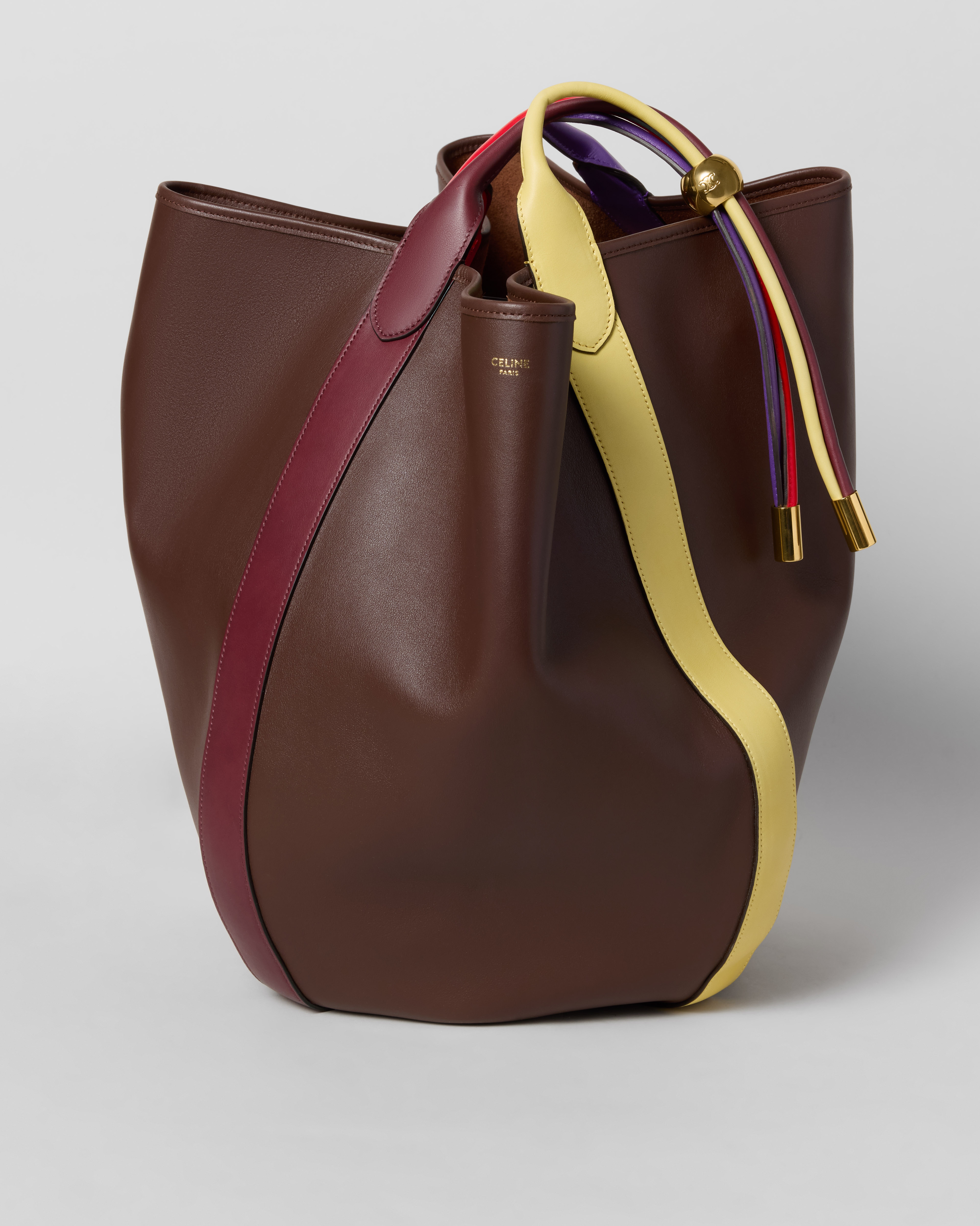 DROP BUCKET IN SMOOTH CALFSKIN - CHOCOLATE / MULTICOLOR | CELINE