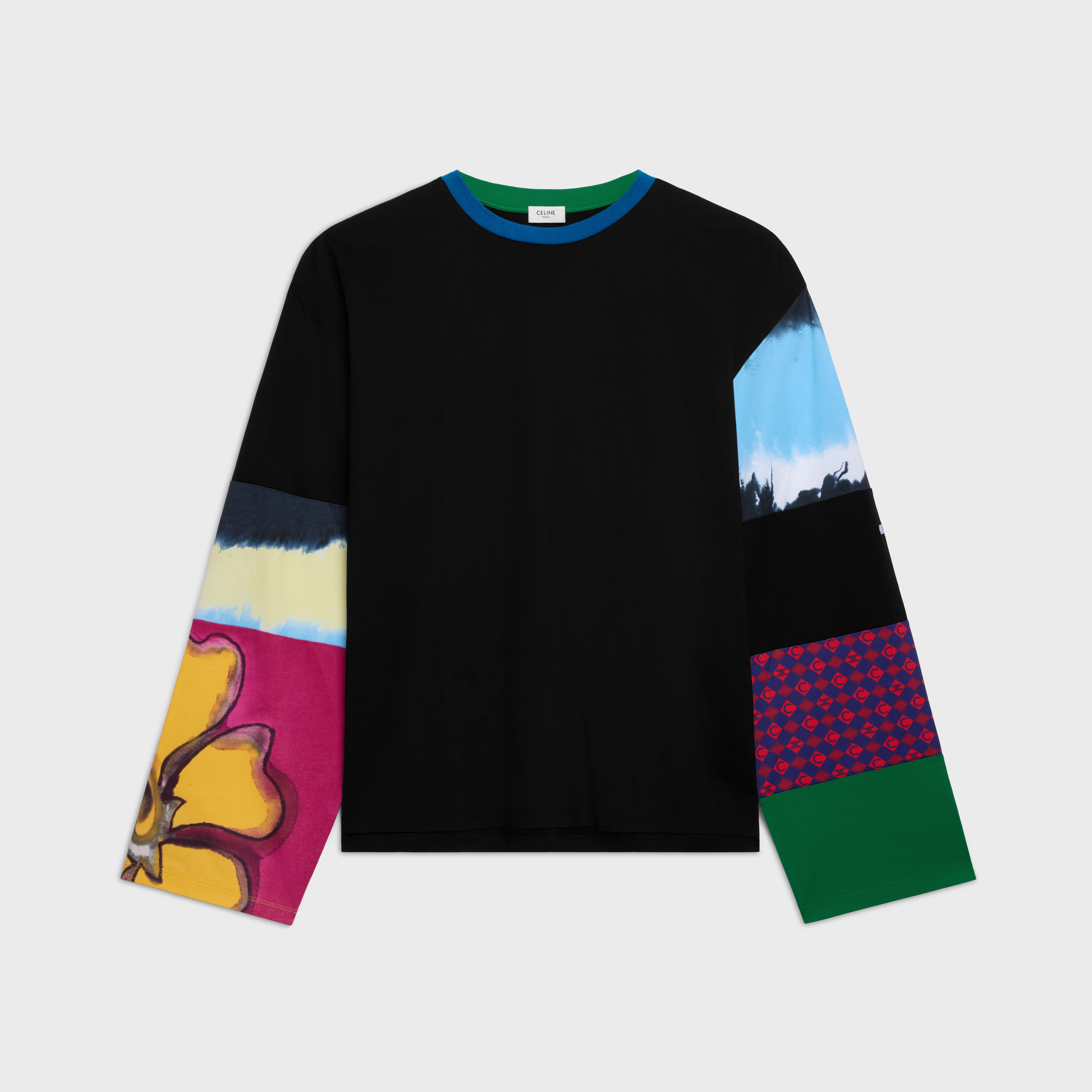 ロングスリーブ Tシャツ / コットンジャージー - ブラック / マルチ 