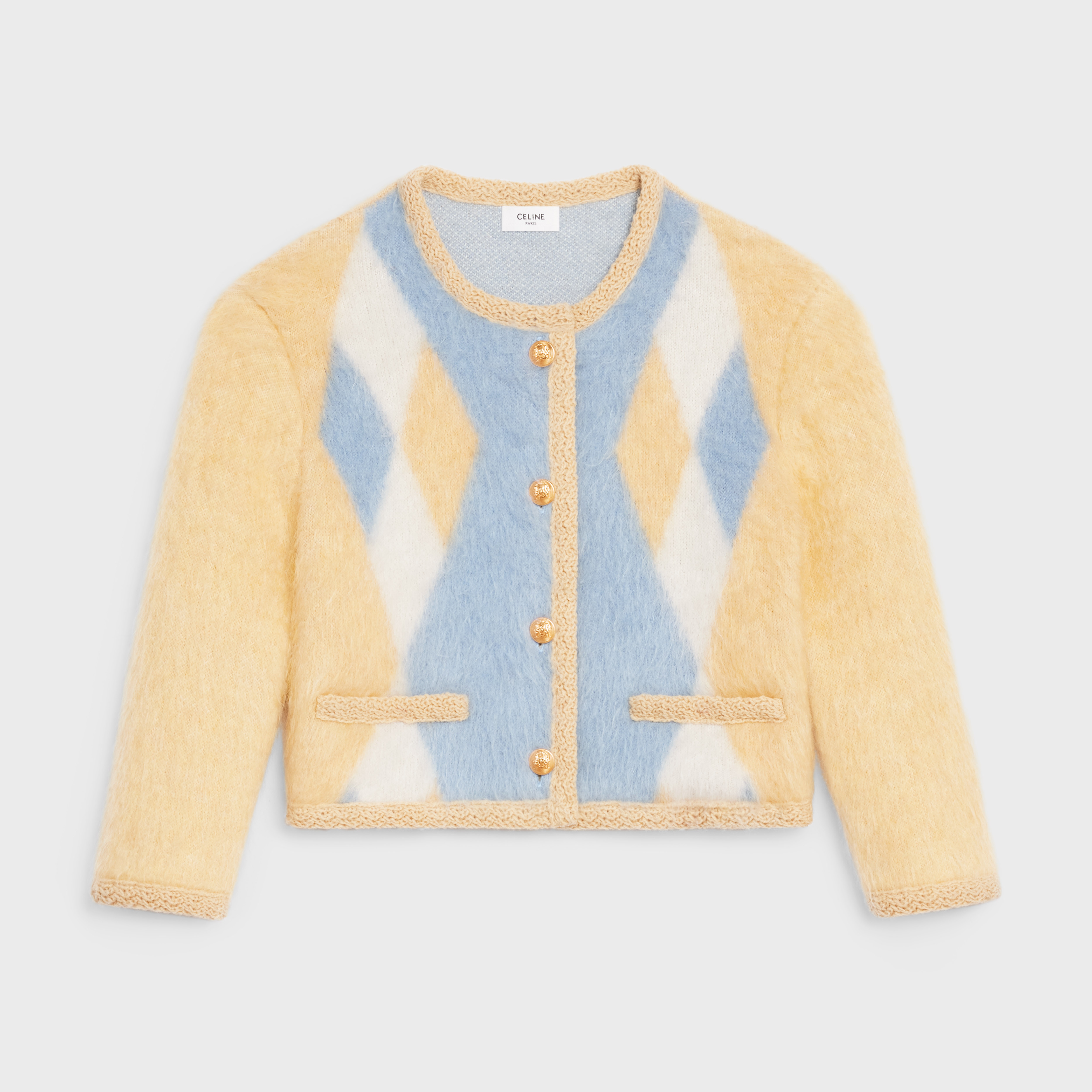 CARDIGAN JACKET IN BRUSHED MOHAIR WOOL 