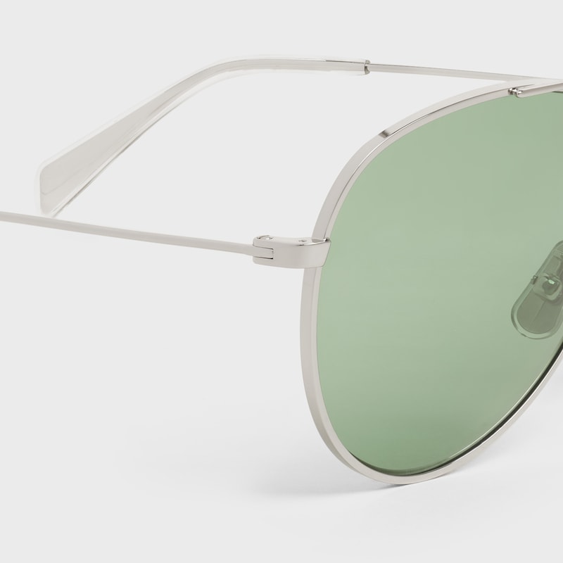 Metal Frame 01 sunglasses in Metal with Glitter Lenses | CELINE