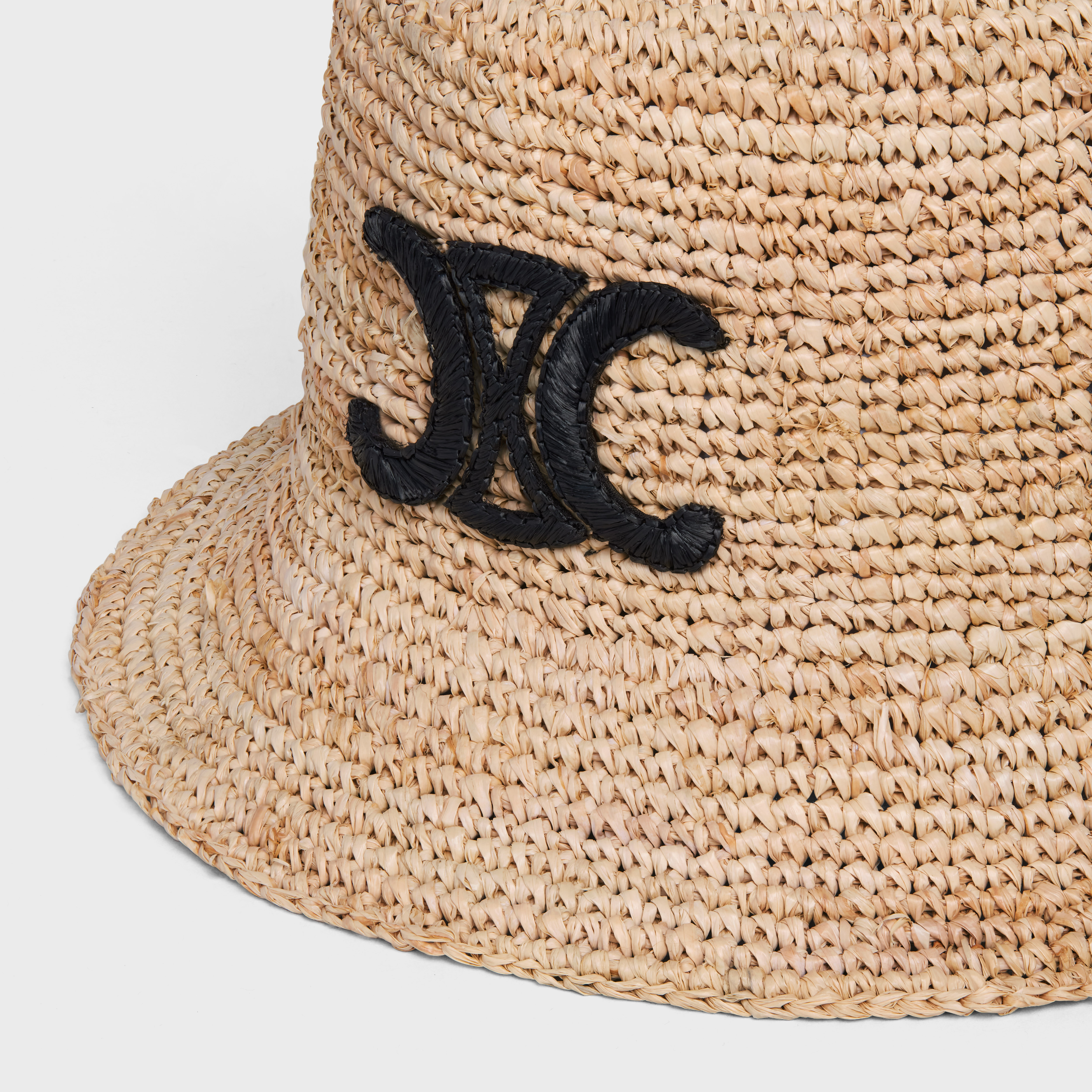 NATURAL RAFFIA TRIOMPHE BUCKET HAT 