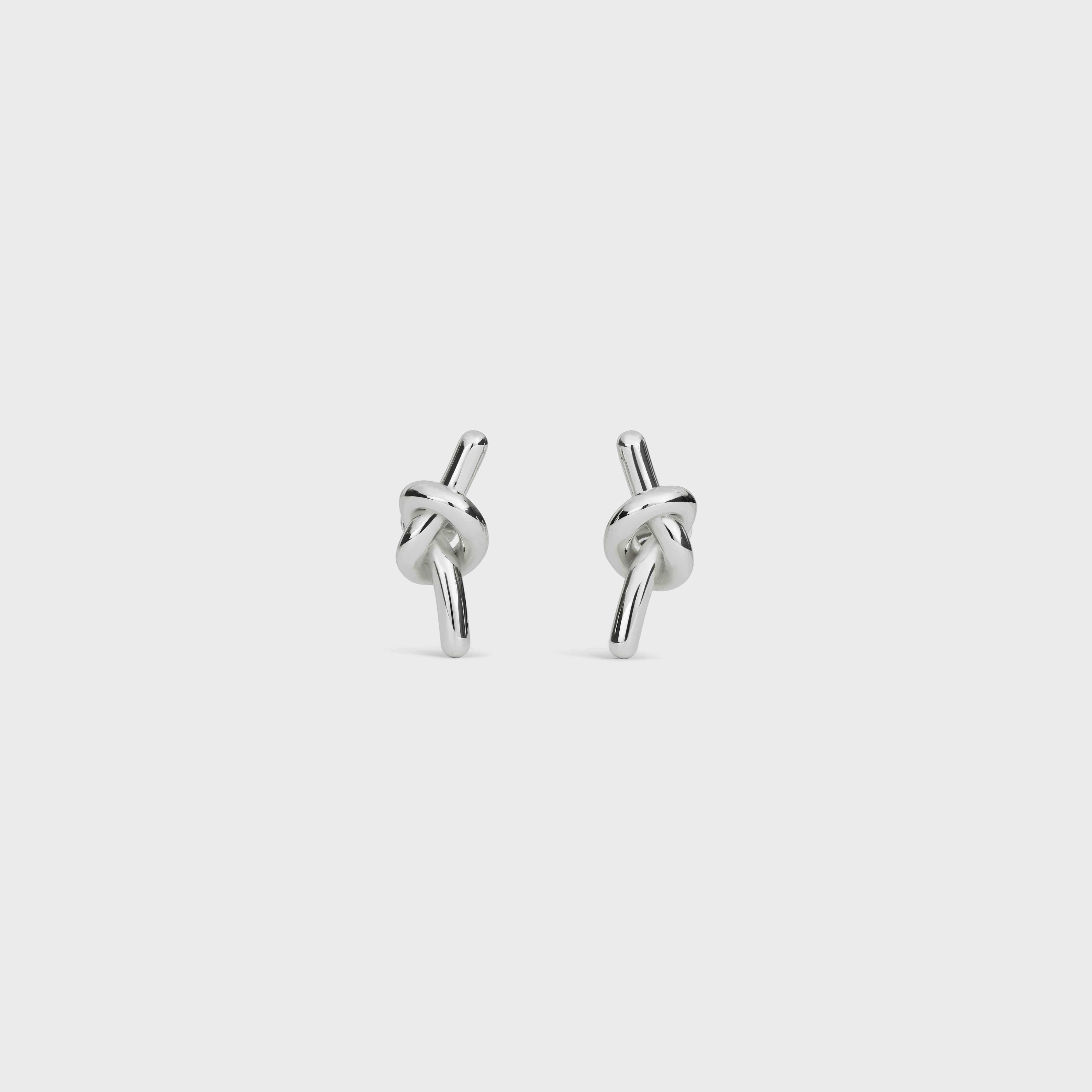 ノット スタッドピアス / ロジウムフィニッシュ ブラス - シルバー 