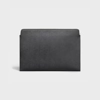 Portadocumentos de piel de becerro con textura granulada - Gris - 390 RUE SAINT-HONORE - 2 | CELINE