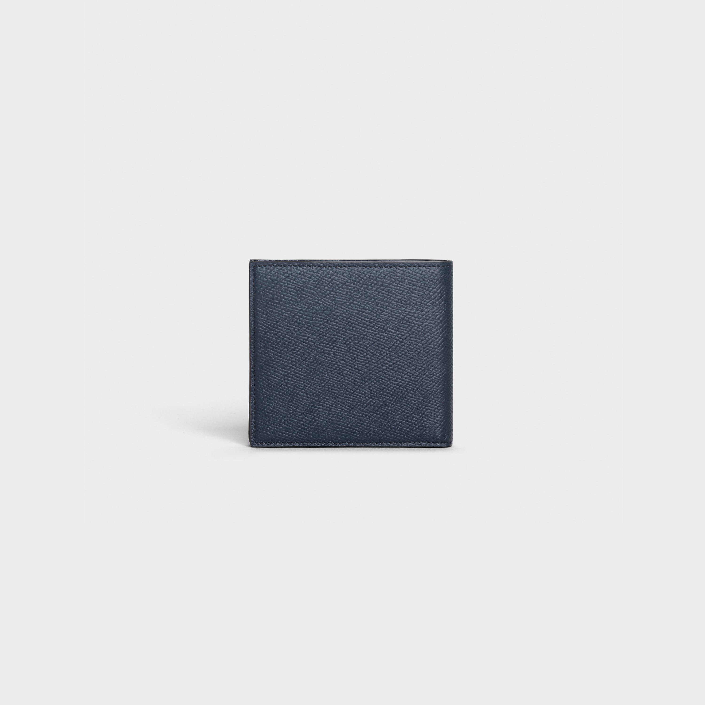 BI-FOLD WALLET IN GRAINED CALFSKIN - NAVY BLUE