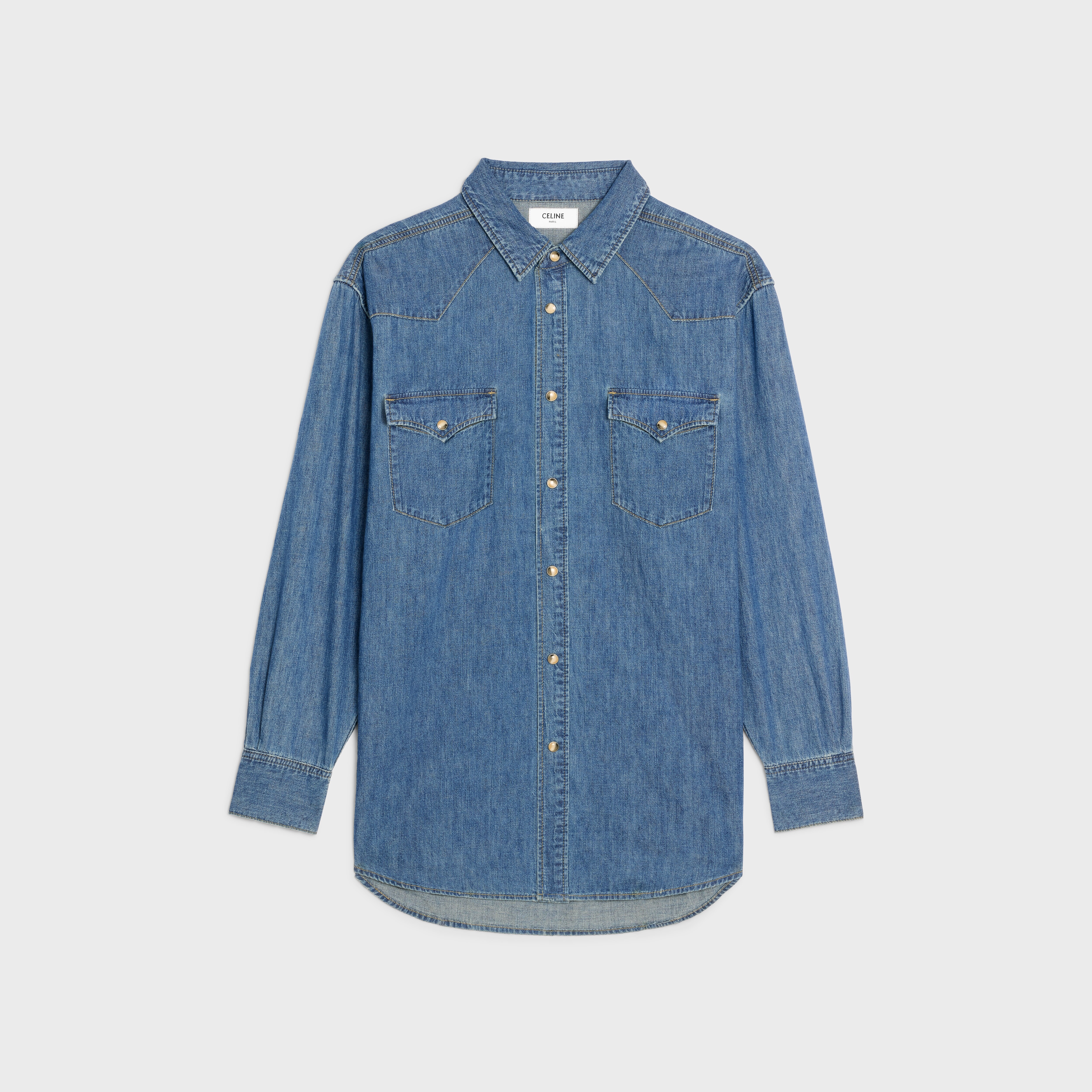 WESTERN SHIRT IN UNION OCEAN WASH DENIM - UNION OCEAN WASH | CELINE