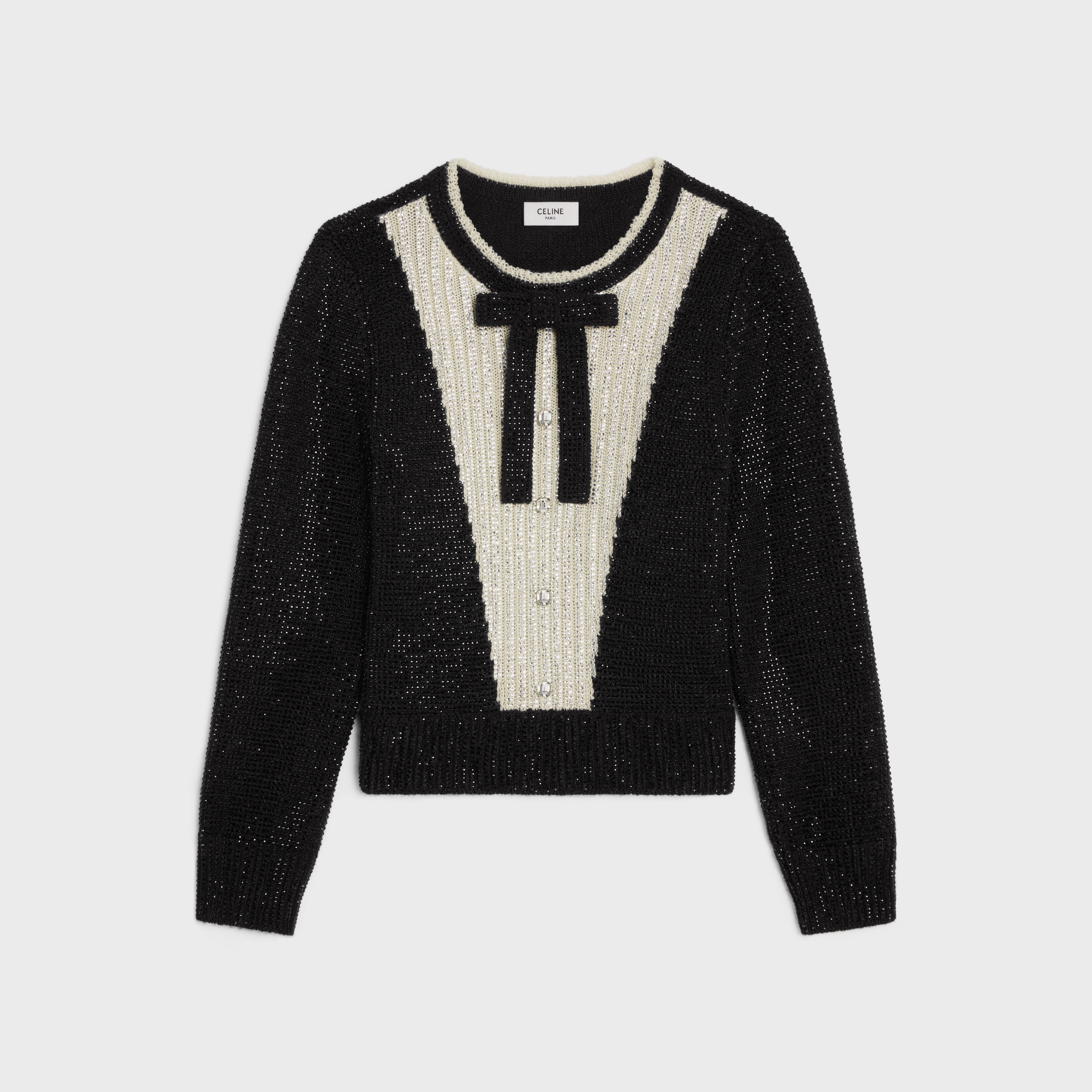 Celine Striped Bateau Neckline Sweater - Neutrals Knitwear, Clothing -  CEL265264