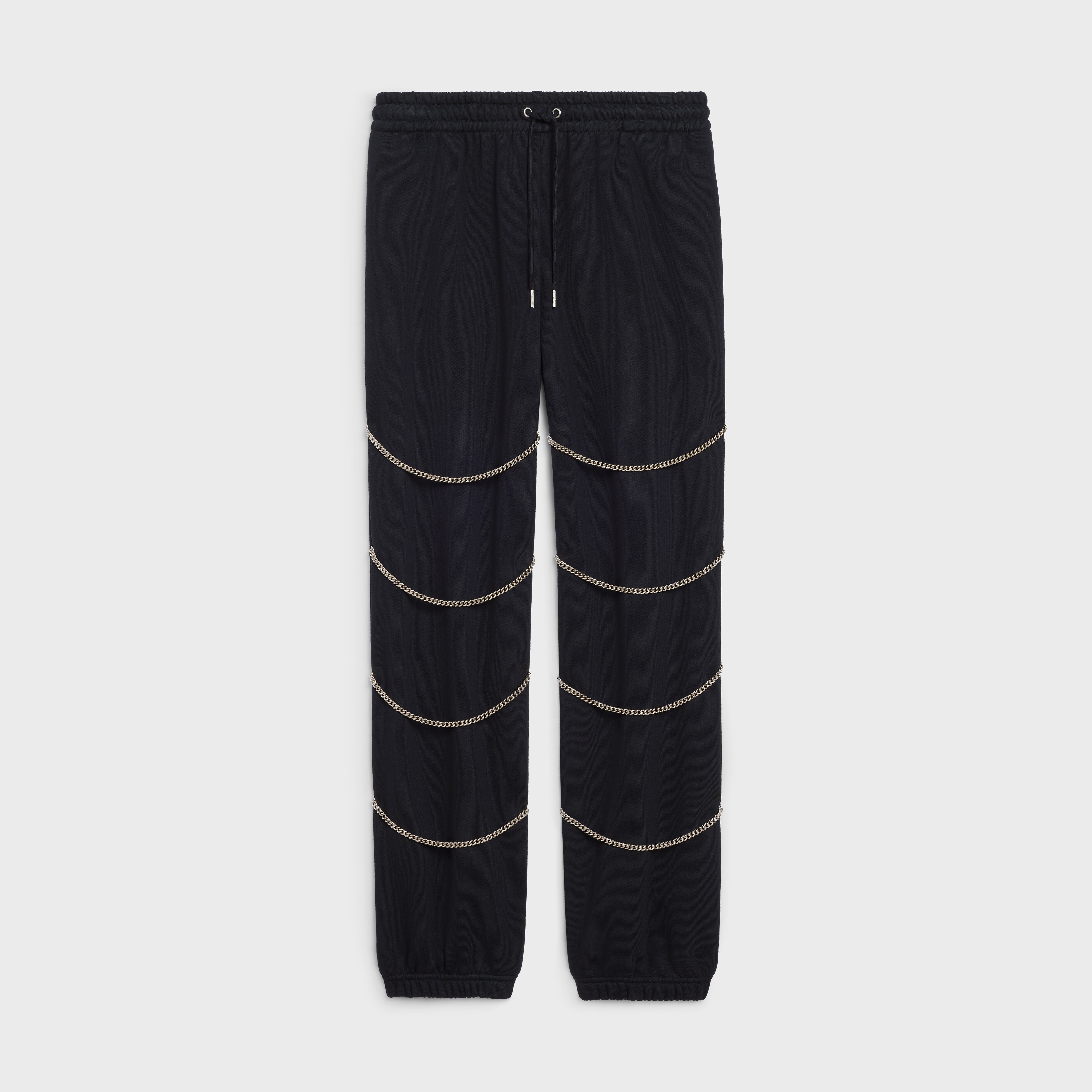 CHAINS TRACK PANTS IN COTTON FLEECE Black 2Z108052H.38NO CELINE