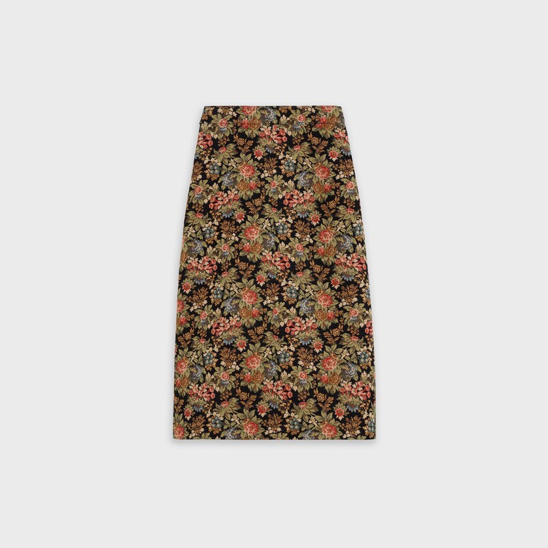 jupe midi pli creux tapisserie | CELINE