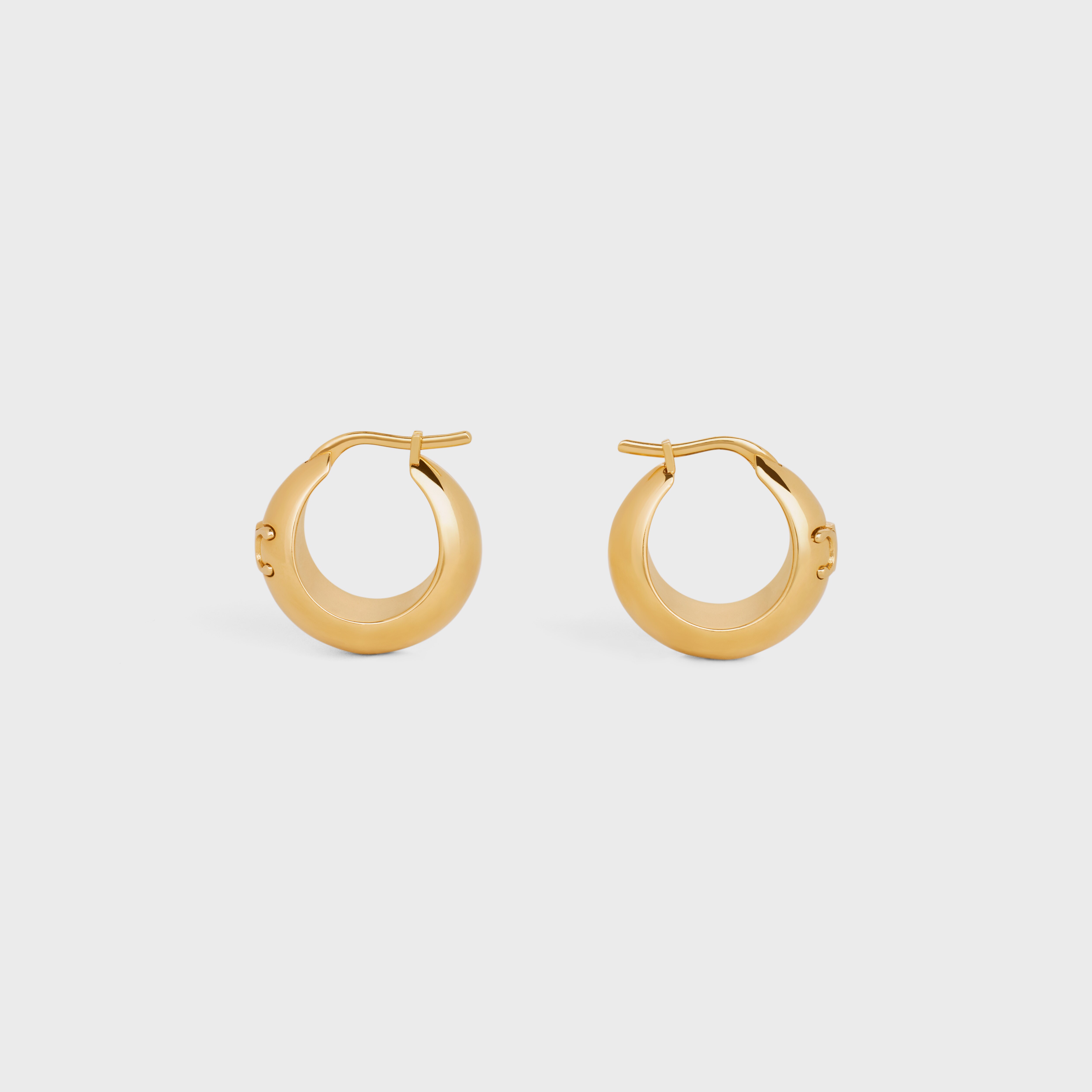 TRIOMPHE BOLD HOOPS IN BRASS WITH GOLD FINISH - GOLD