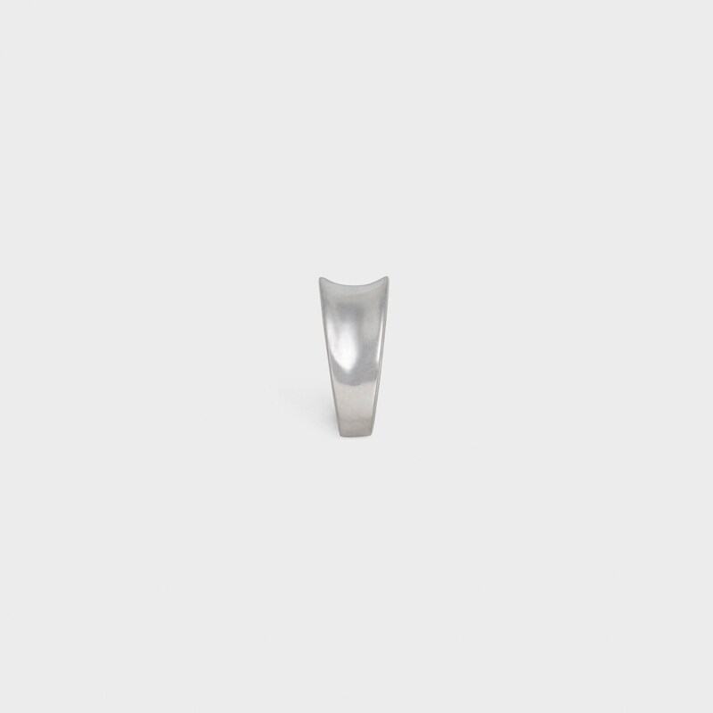 Simple Forms Curved Ring in Brass with Rhodium finish - null | CELINE