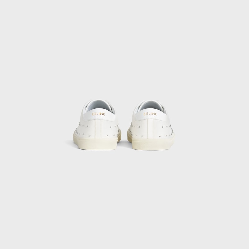 Celine Blank Low Lace Up Sneaker with Toe Cap in Canvas and Calfskin ...