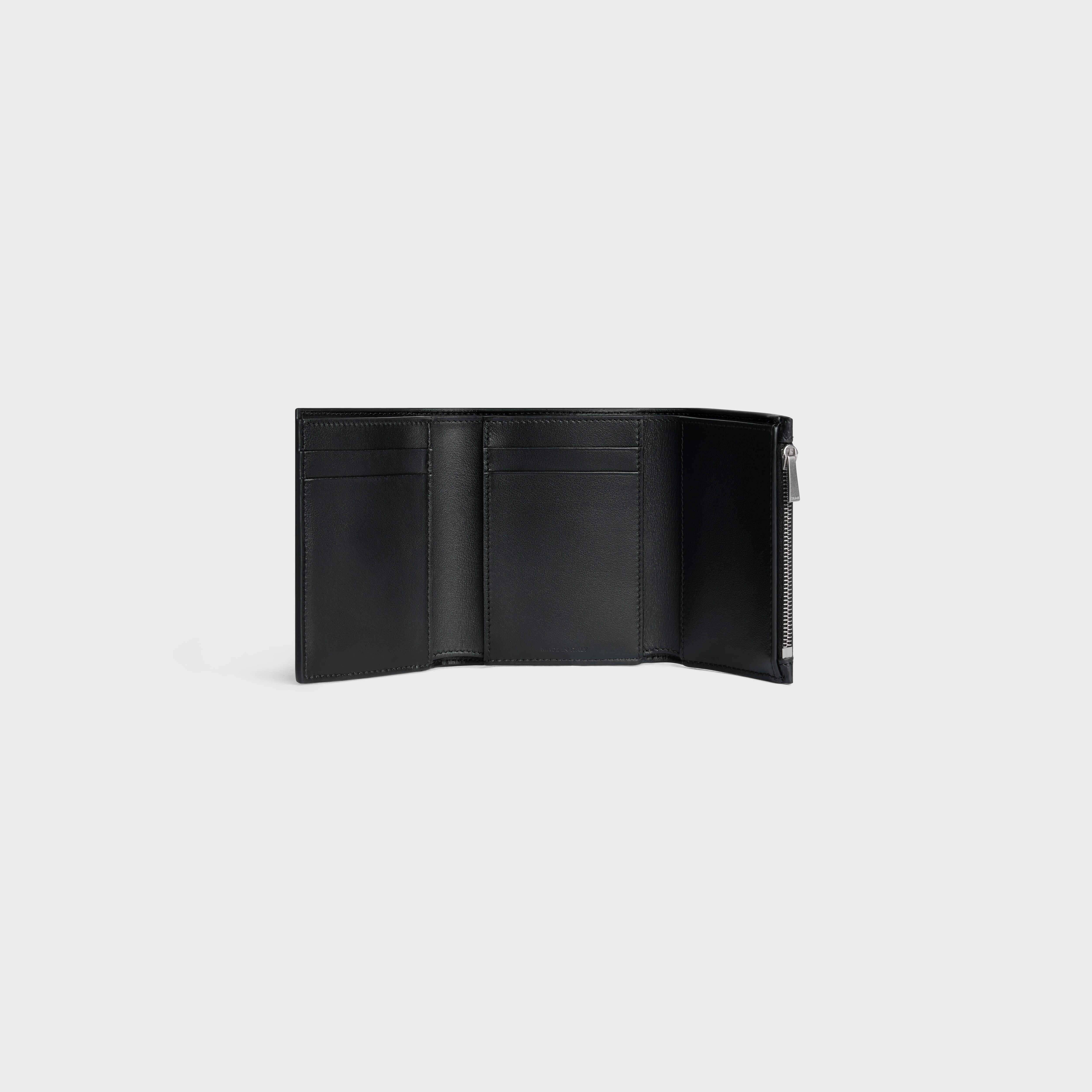 FINE STRAP WALLET IN GRAINED CALFSKIN - BLACK