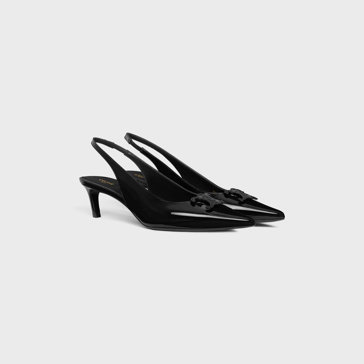 ALMA TRIOMPHE SLINGBACK IN GROS-GRAIN GLOSSY BLACK