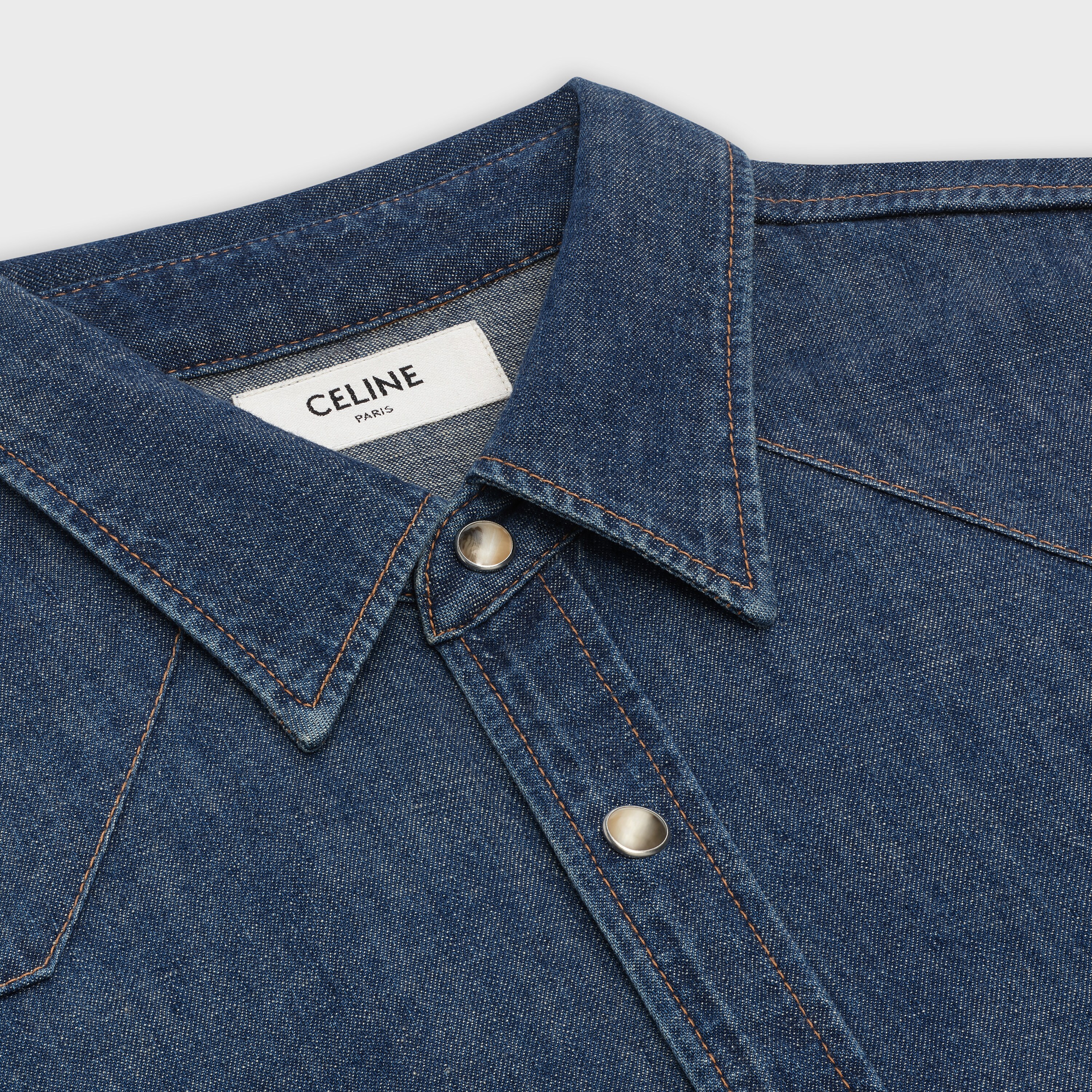 western shirt in lightweight denim - null | CELINE