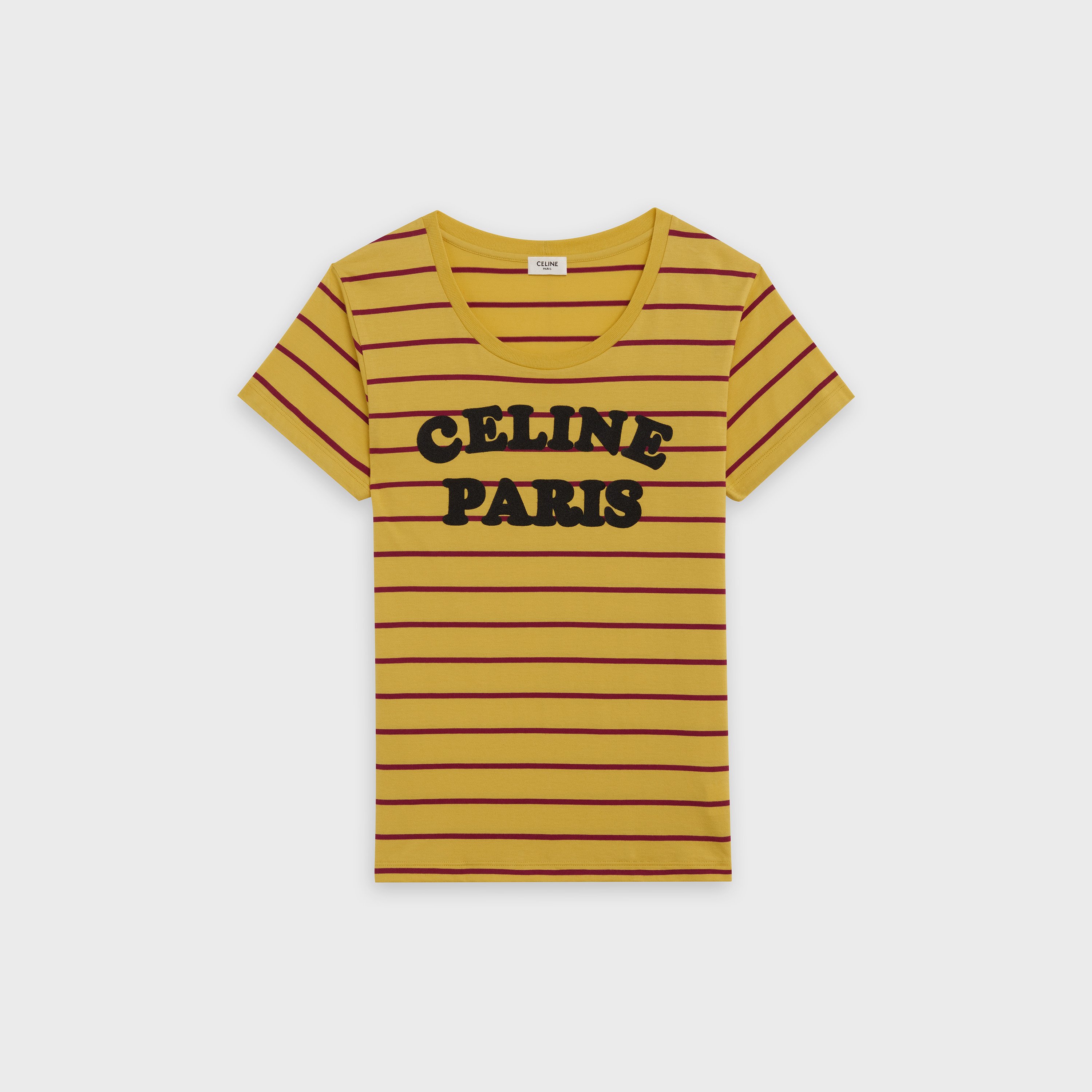 T-SHIRT IN STRIPED FLOCKED COTTON - NULL | CELINE T-SHIRT IN STRIPED FLOCKED COTTON - NULL | CELINE
