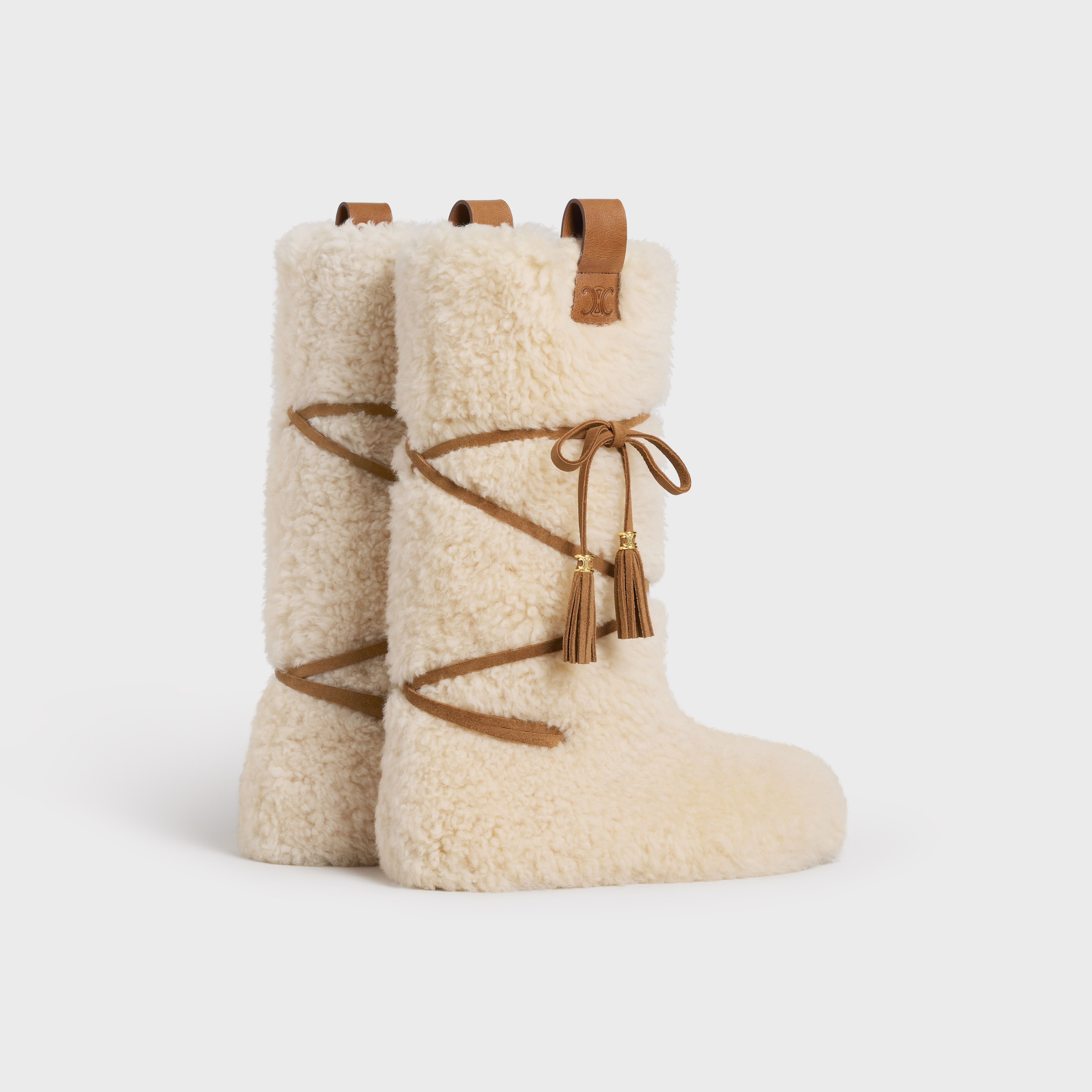 celine shearling boots