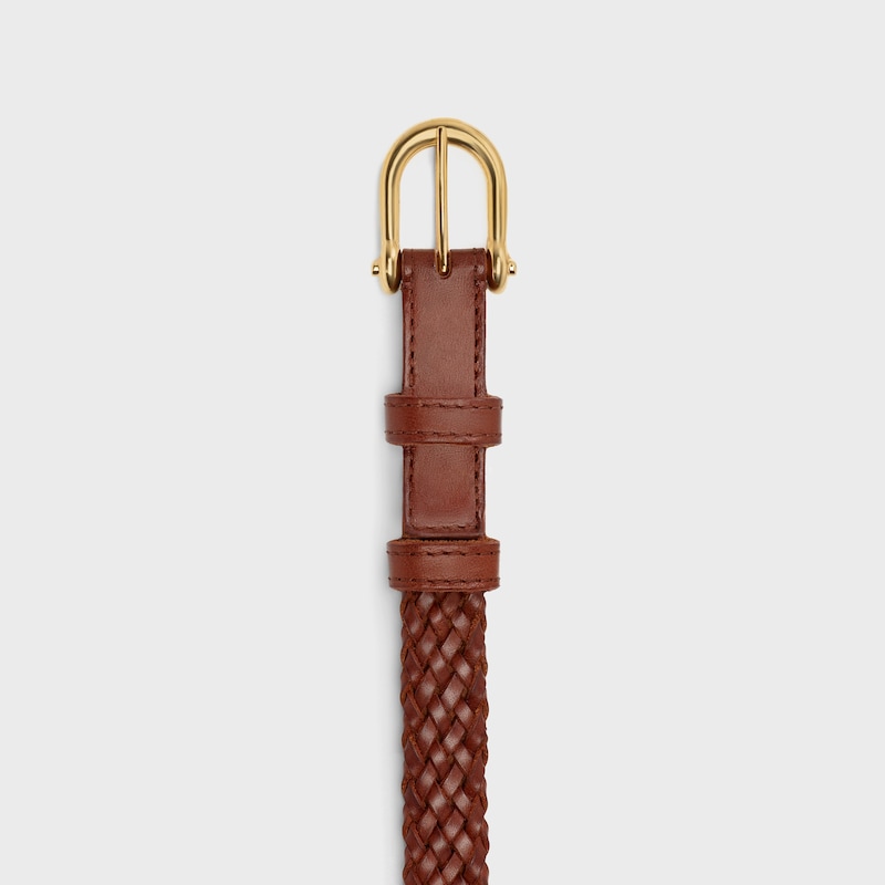 Tubular Braided Belt with rounded buckle in Calfskin | CELINE