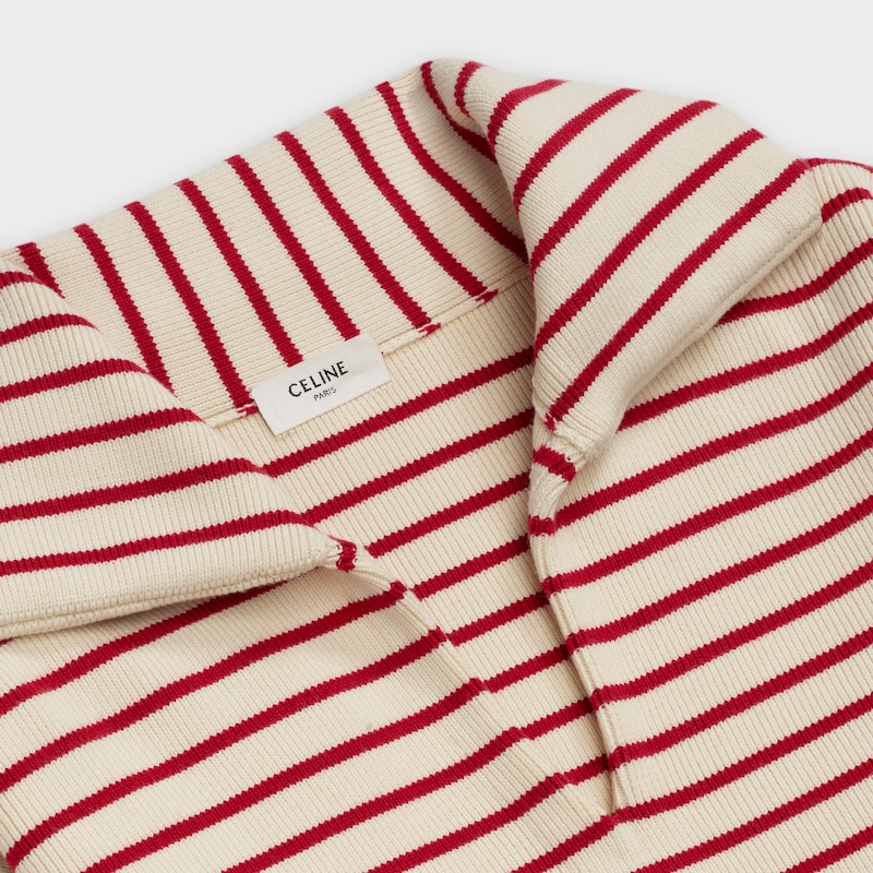 'marin' open-collar sweater in cotton | CELINE