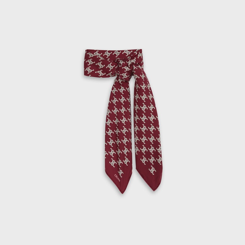 ‘TRIOMPHE’ signature-print SILK SCARF - null | CELINE