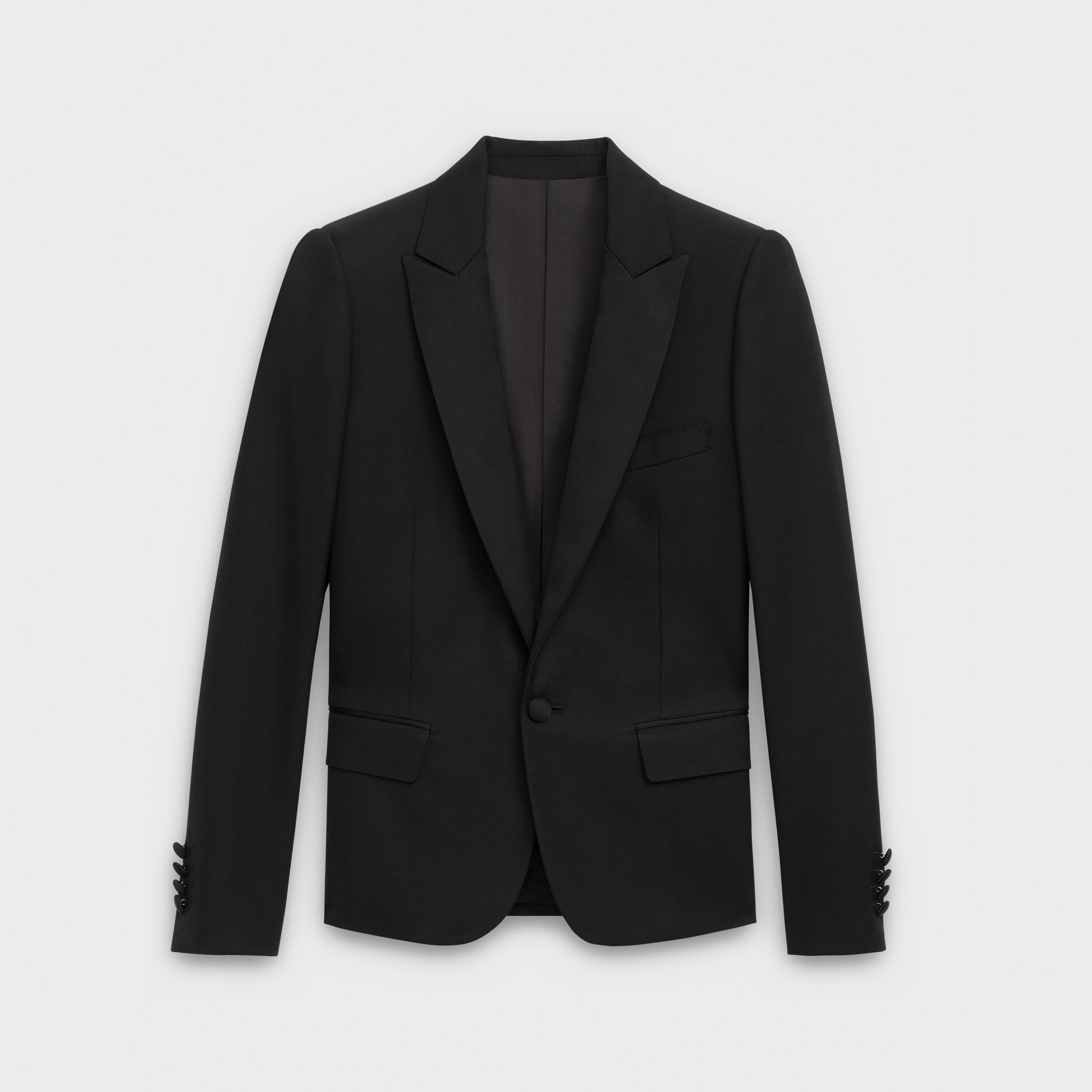 Short tuxedo jacket in grain de poudre CELINE Official site