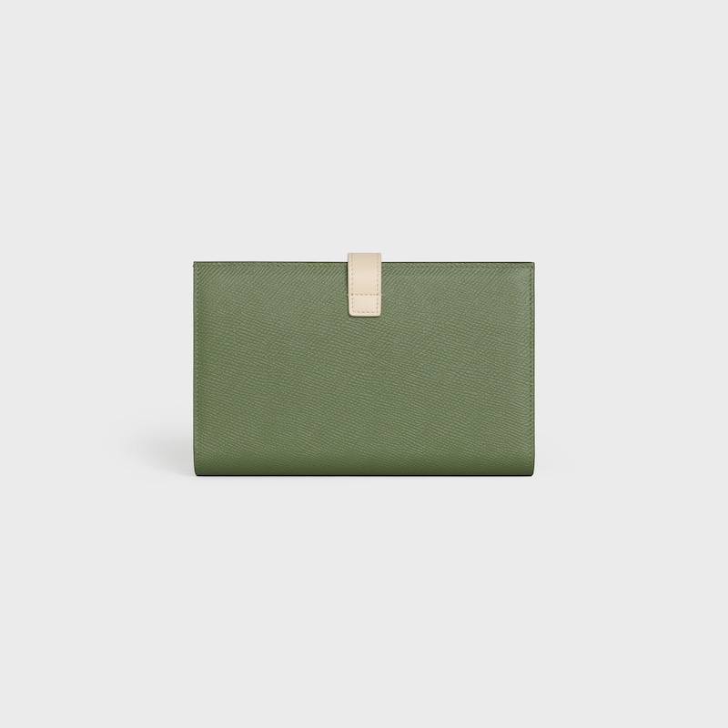 Large strap wallet in Bicolour Grained Calfskin | CELINE