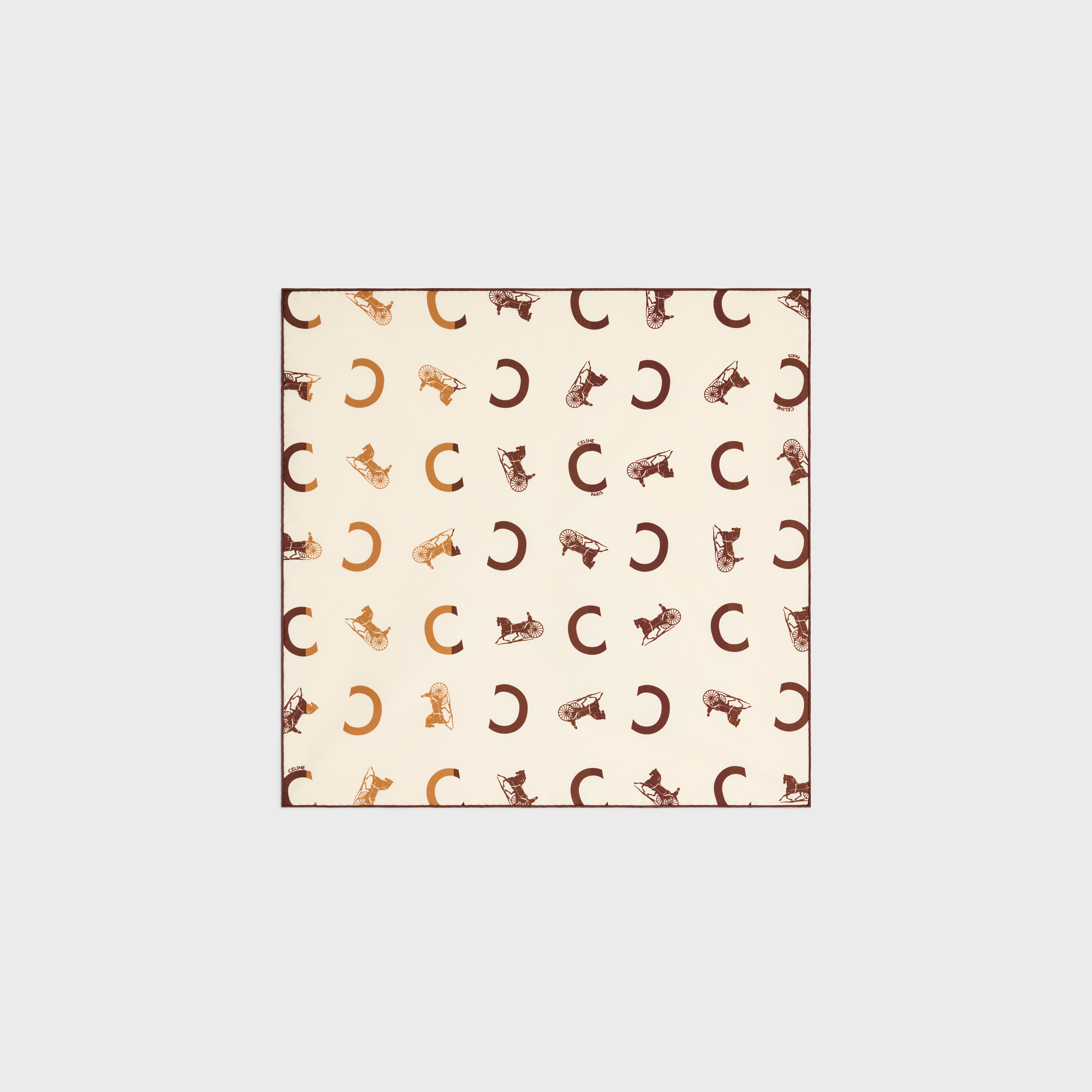 SCATTERED C CALÈCHE BANDANA, 55 - CREAM/TAN | CELINE