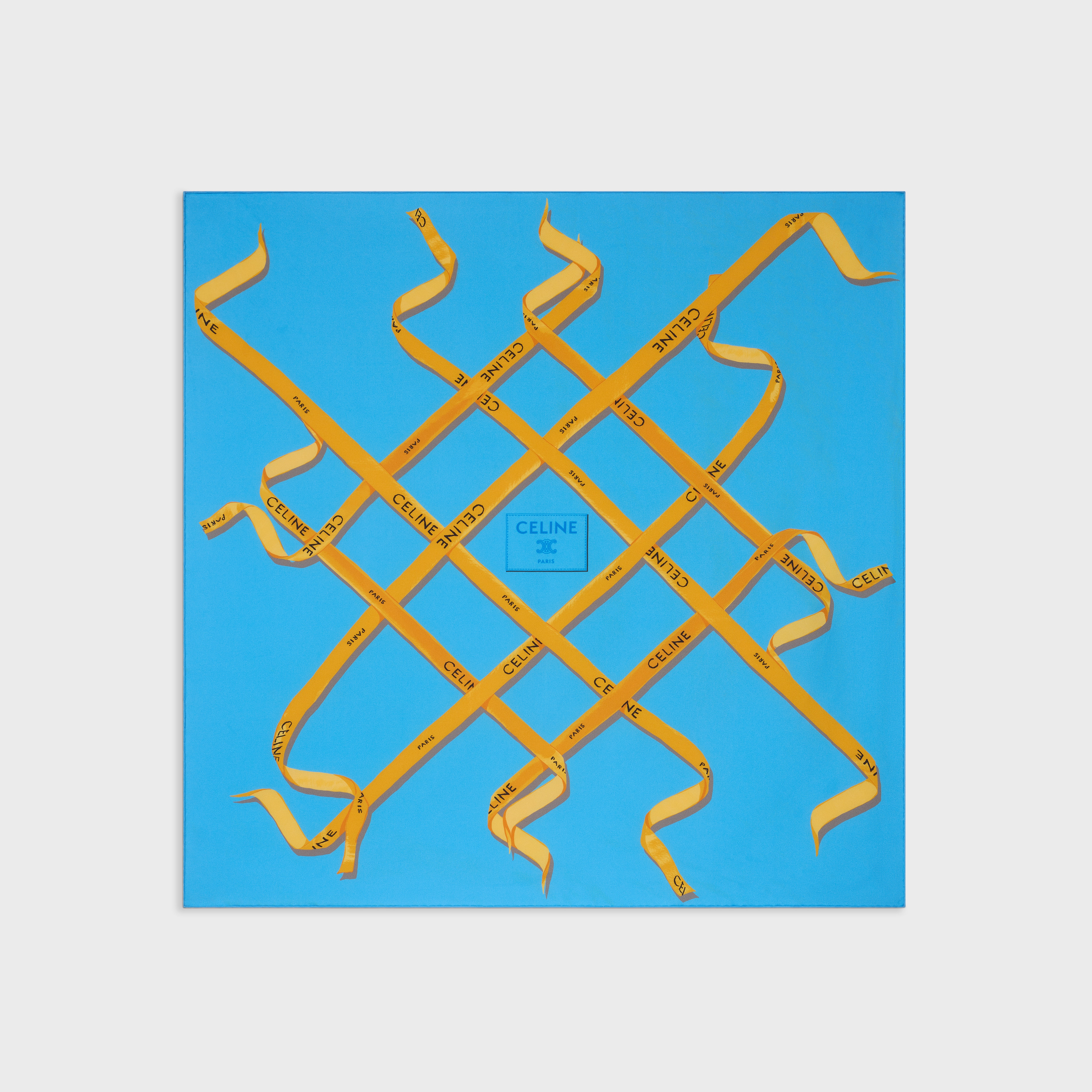 square IN silk twill - SKY/YELLOW/BLUE | CELINE