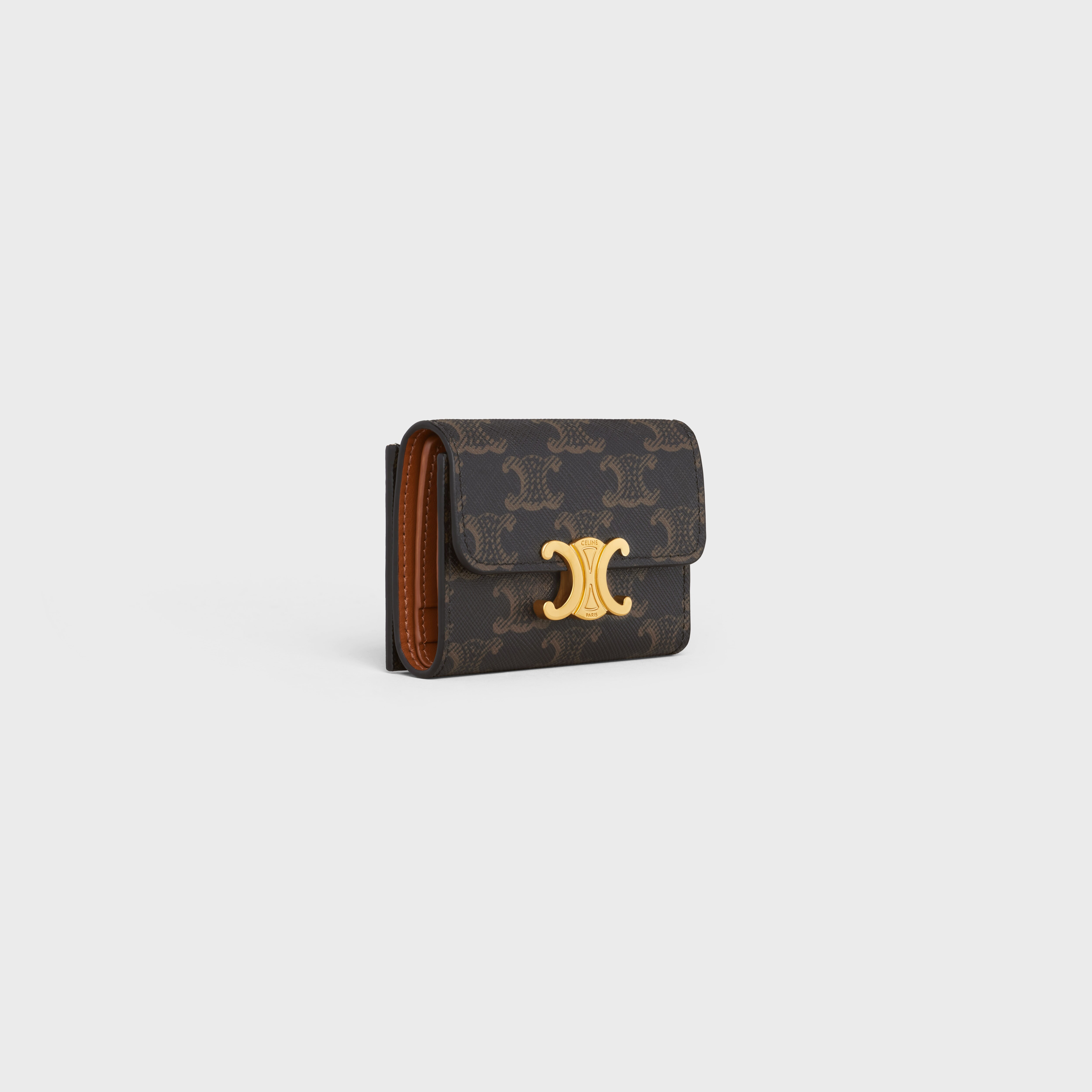 Celine Compact Wallet with Coin Triomphe