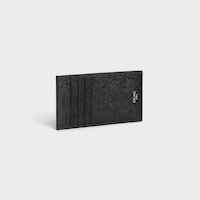 Tarjetero compacto de piel de becerro con textura granulada - Negro - 390 RUE SAINT-HONORE - 2 | CELINE