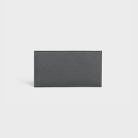 Tarjetero compacto de piel de becerro con textura granulada - Gris - 390 RUE SAINT-HONORE - 2 | CELINE