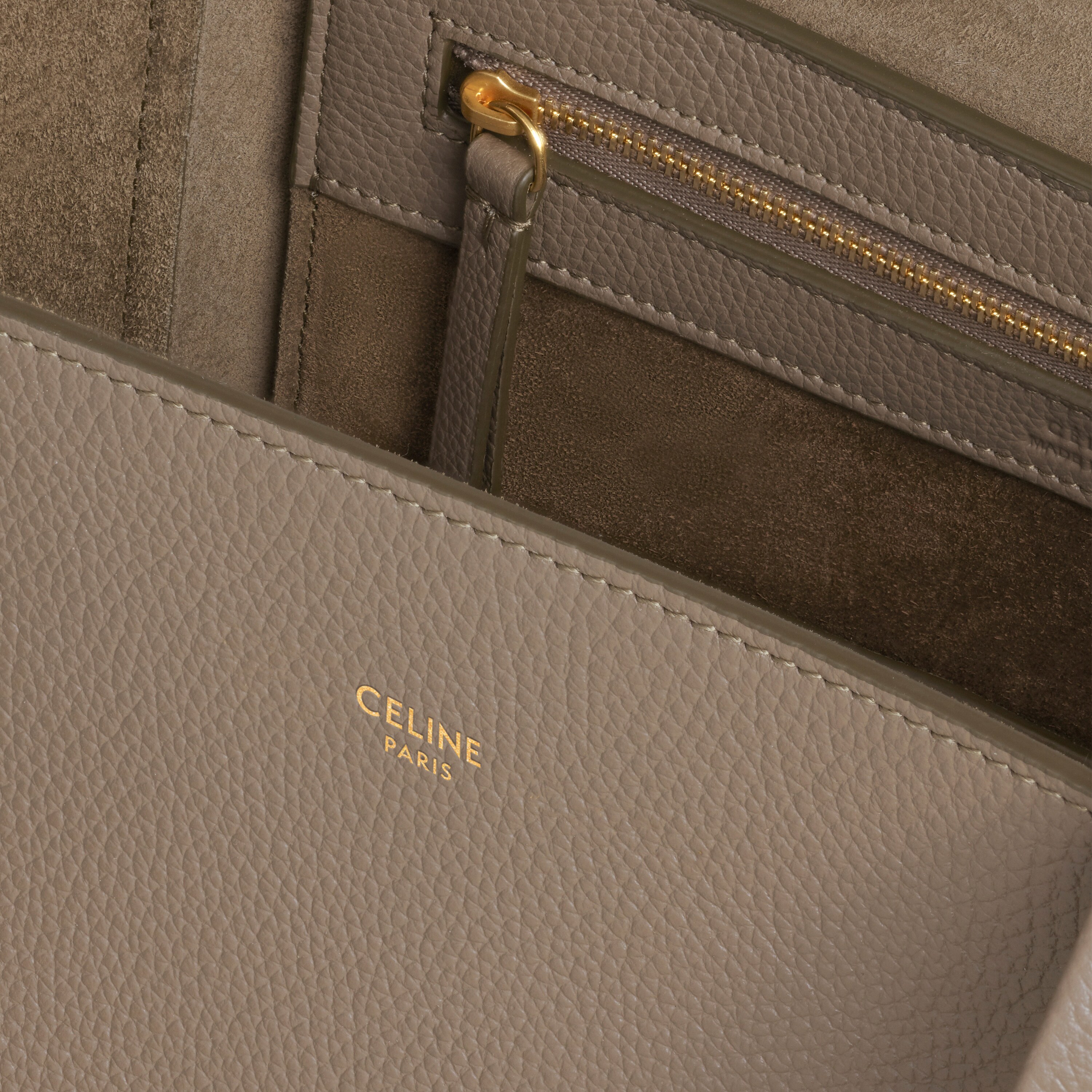 SMALL CABAS PHANTOM IN SOFT GRAINED CALFSKIN - TAUPE