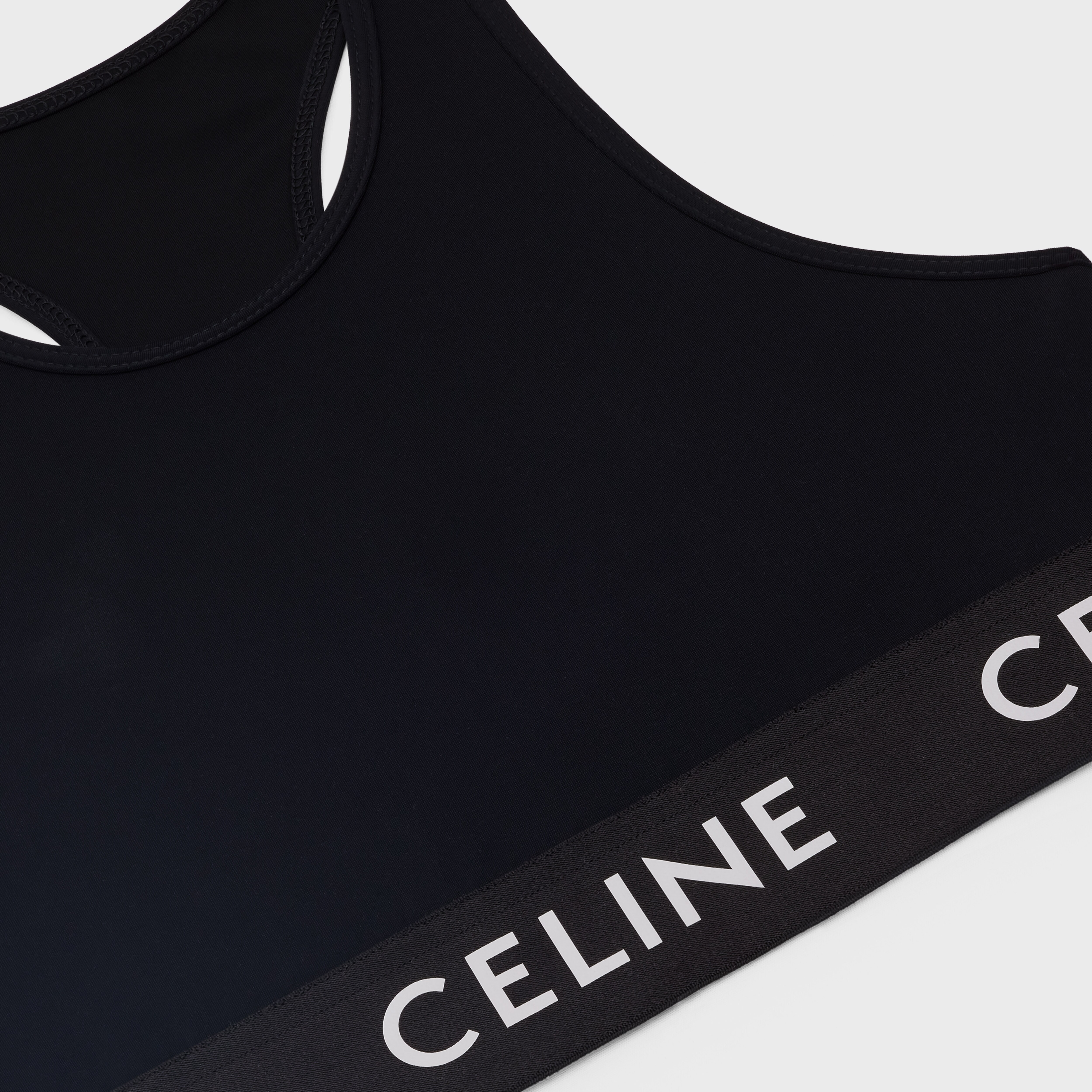 CELINE SPORTS BRA IN TECHNICAL JERSEY - BLACK