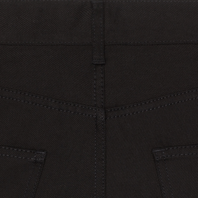 flared jeans in black denim - null | CELINE