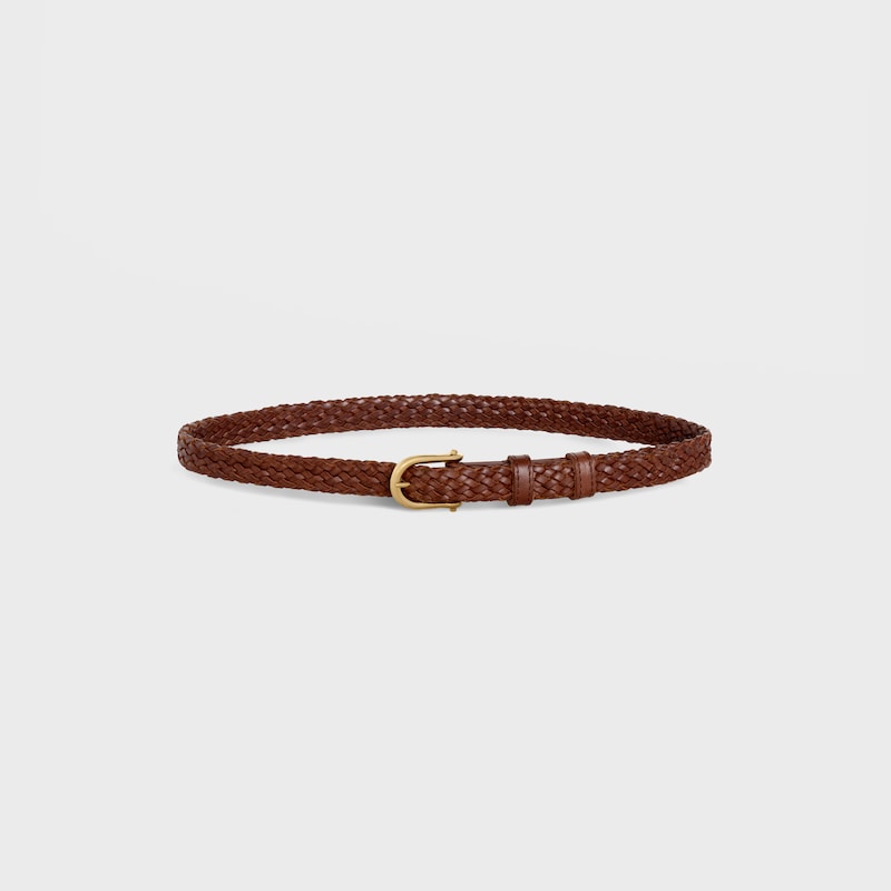 Tubular Braided Belt with rounded buckle in Calfskin | CELINE