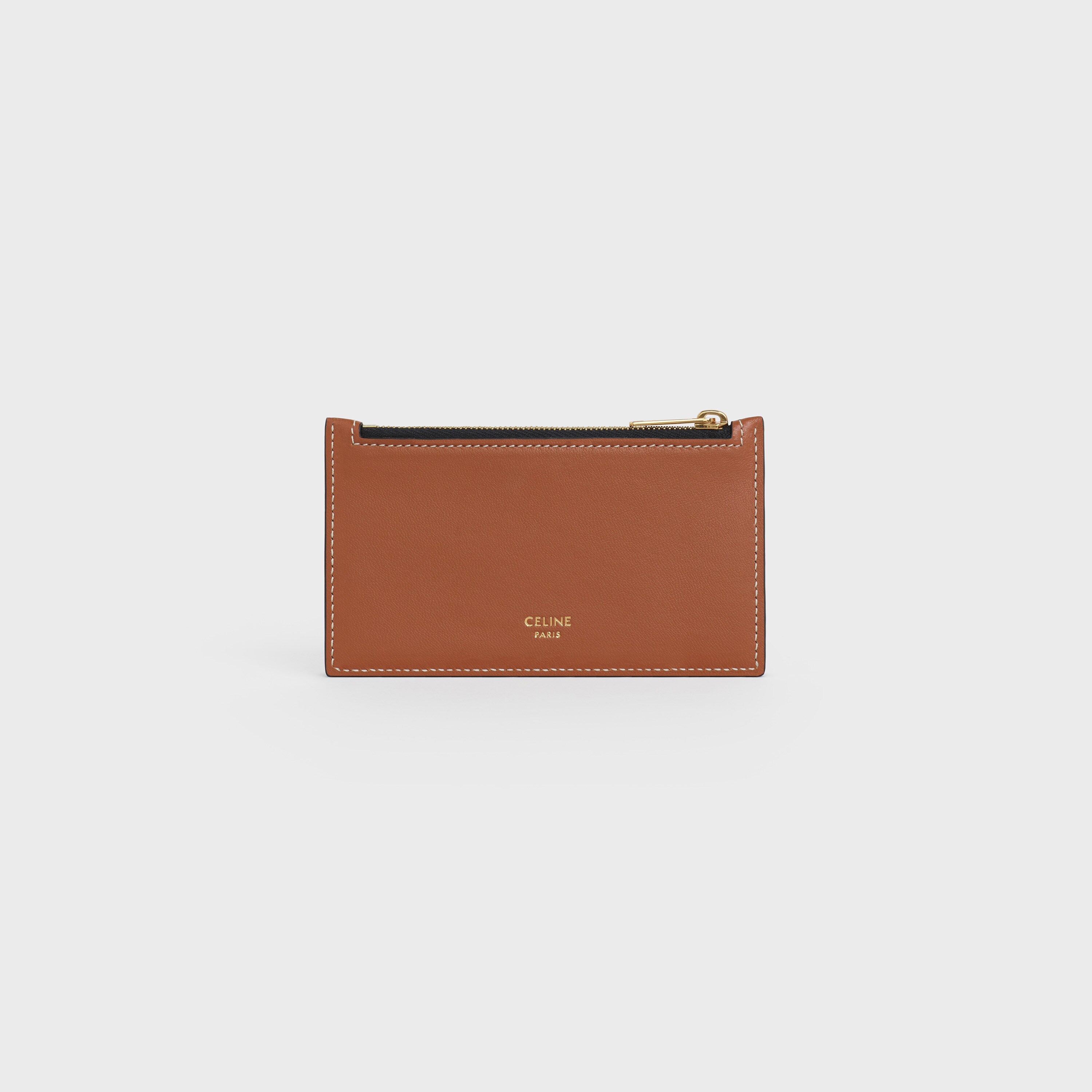 Zipped card holder in Triomphe Canvas and Lambskin