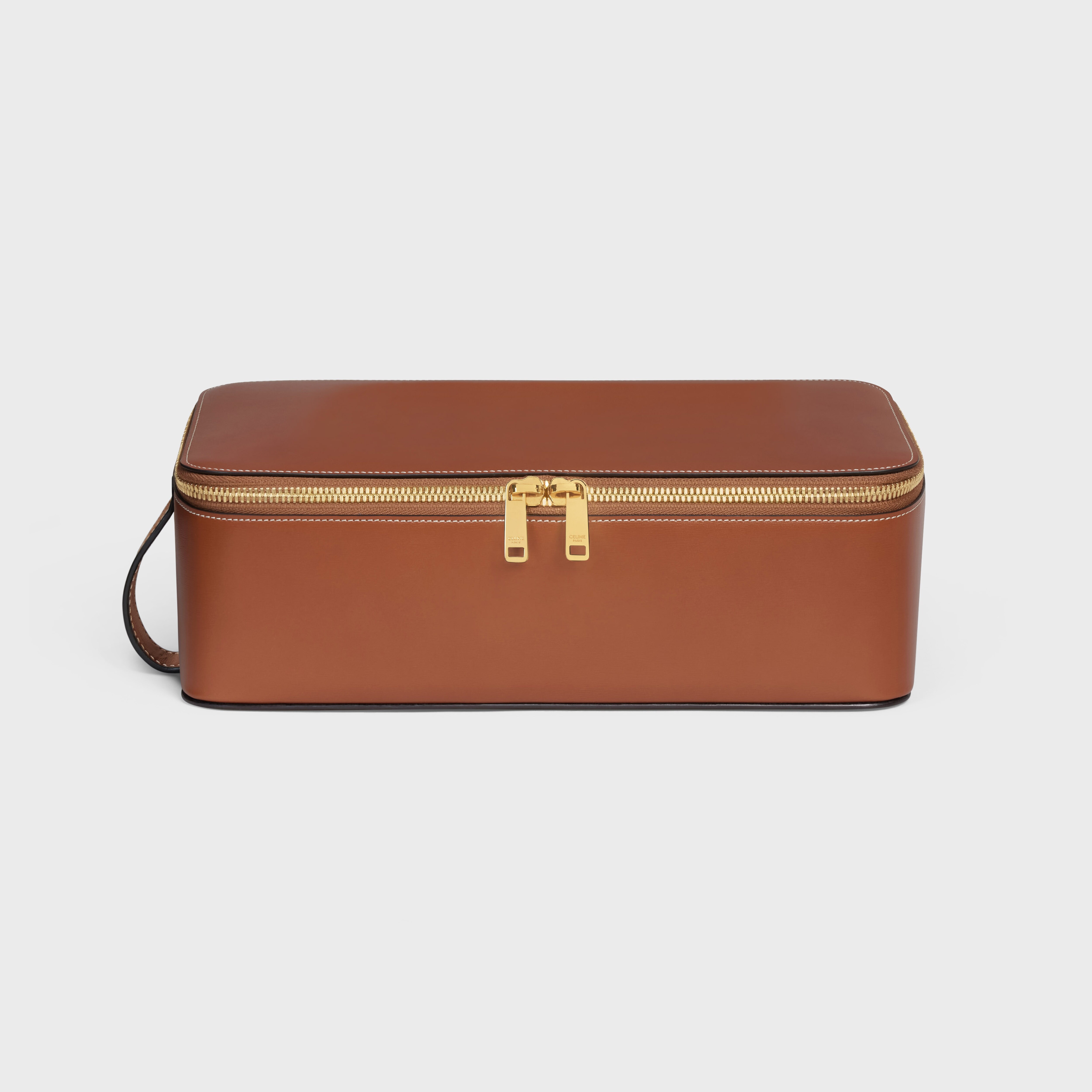 Celine - Large Jewels Case in Triomphe Canvas and Calfskin Leather - Brown - for Women