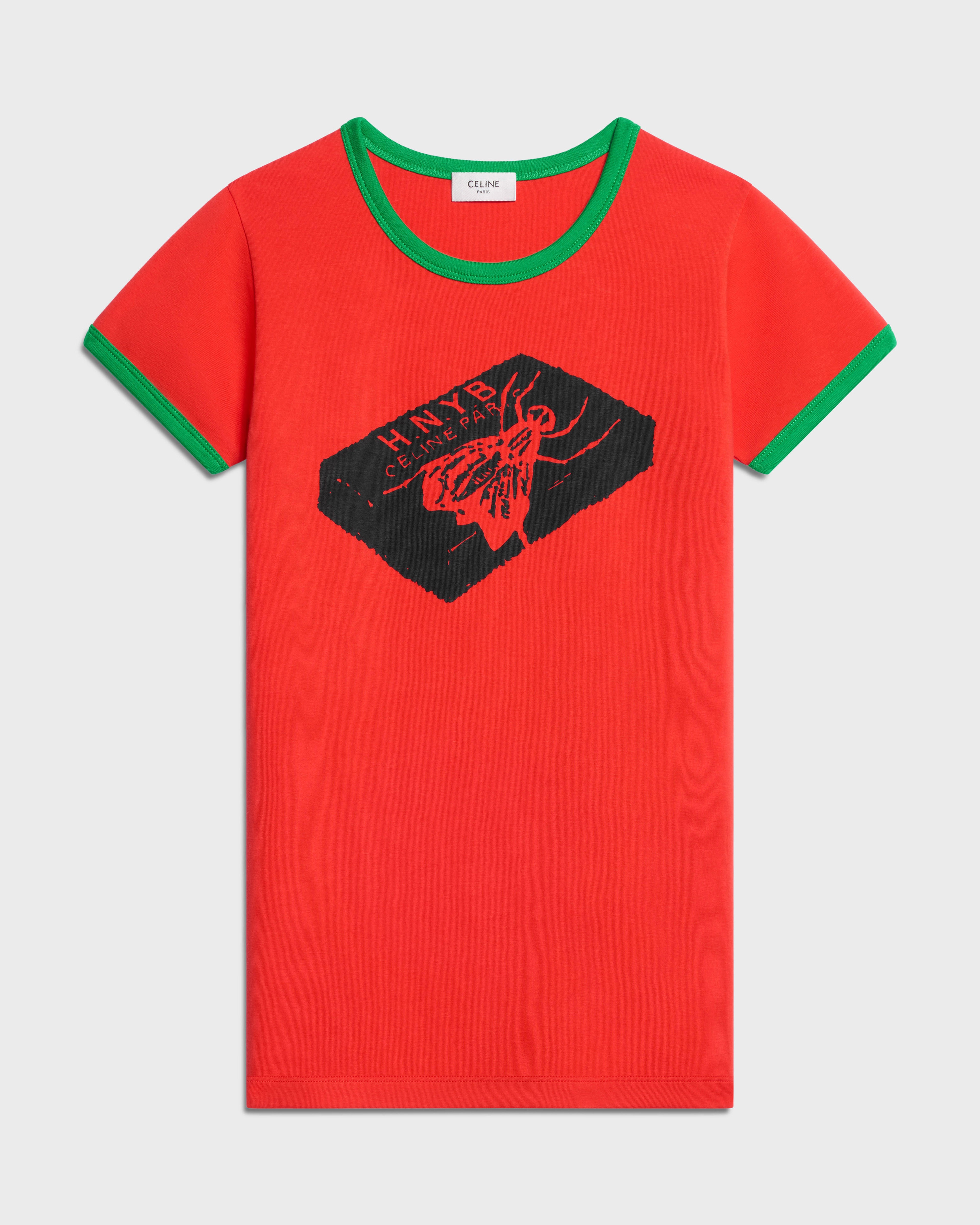 HARRY'S BAR PARIS t-shirt IN ribbed cotton jersey - RED / GREEN