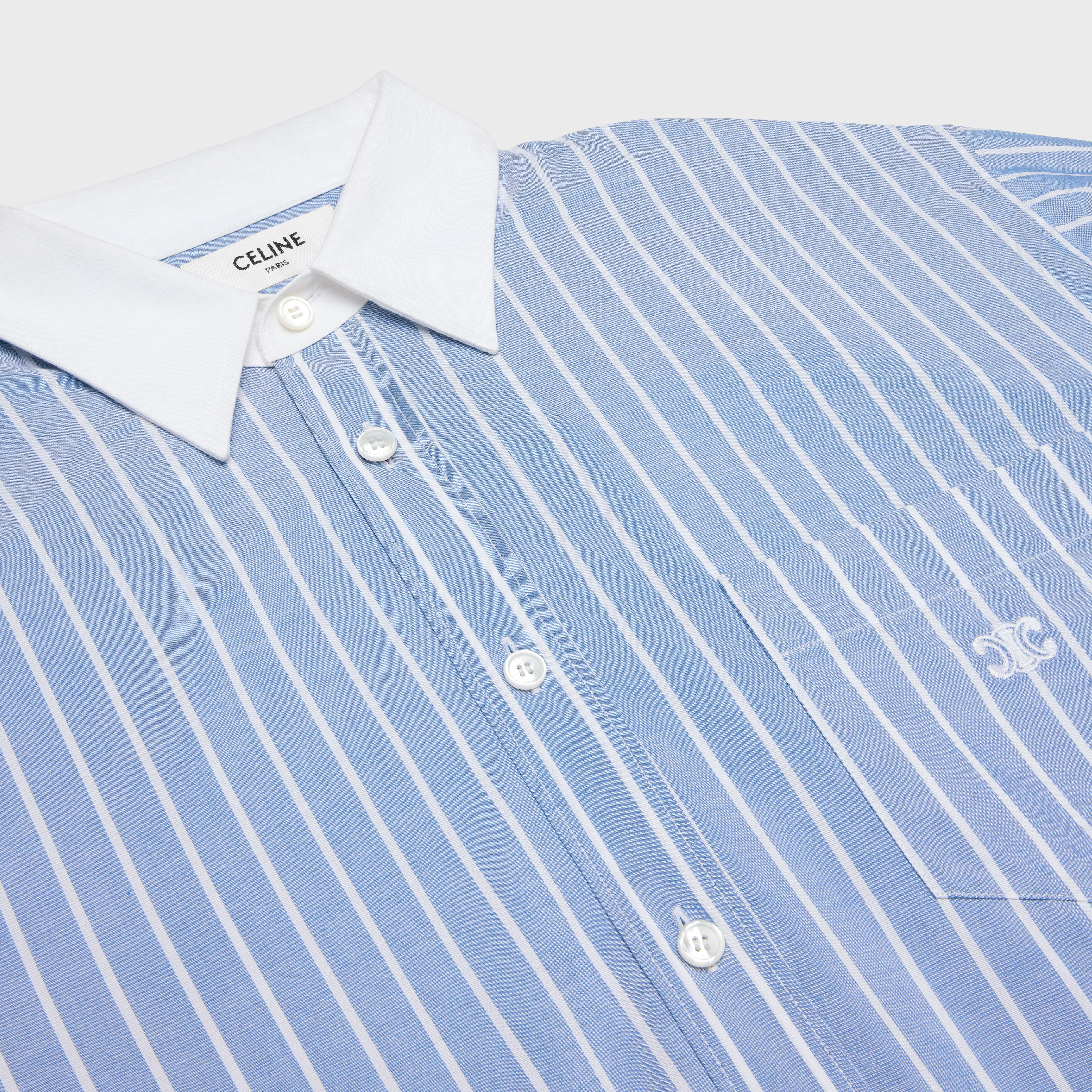 STRIPED COTTON - Bluette/Blanc | CELINE