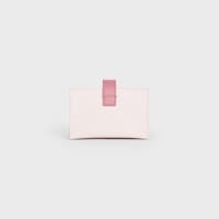 Tarjetero estilo acordeón de piel de becerro con textura granulada bicolor - Rosa pálido / Flamenco - 390 RUE SAINT-HONORE - 2 | CELINE