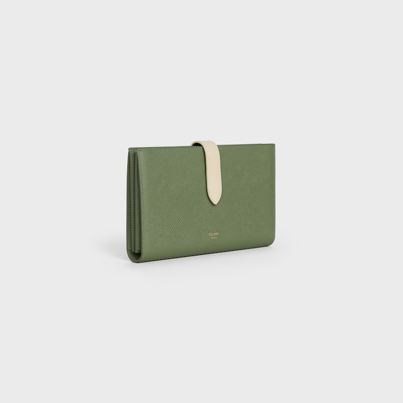 Large strap wallet in Bicolour Grained Calfskin | CELINE